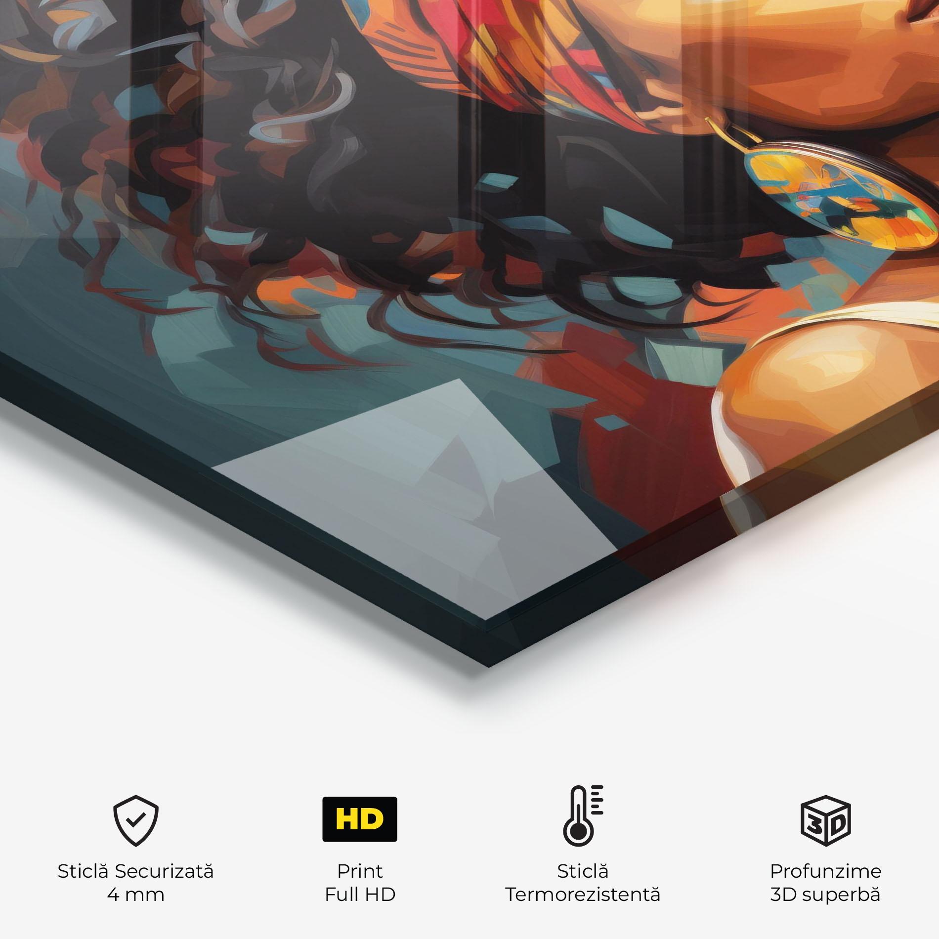 Panou Sticla Bucatarie Colorful Ethic Portrait mockup 2