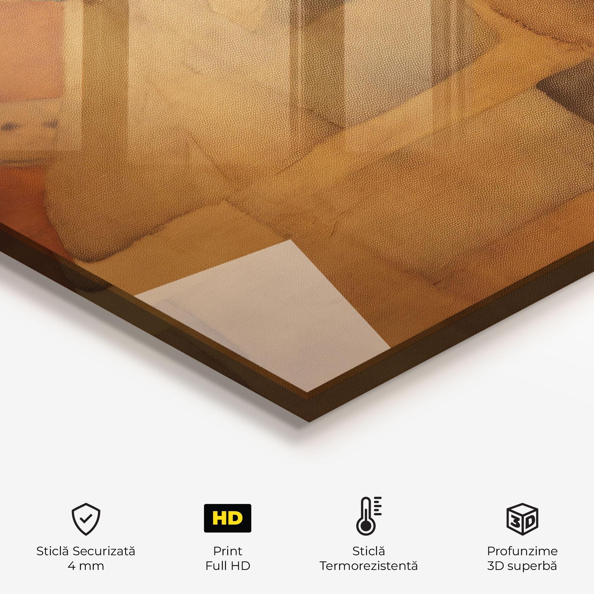 Panou Sticla Bucatarie Contemporary African Art mockup 2