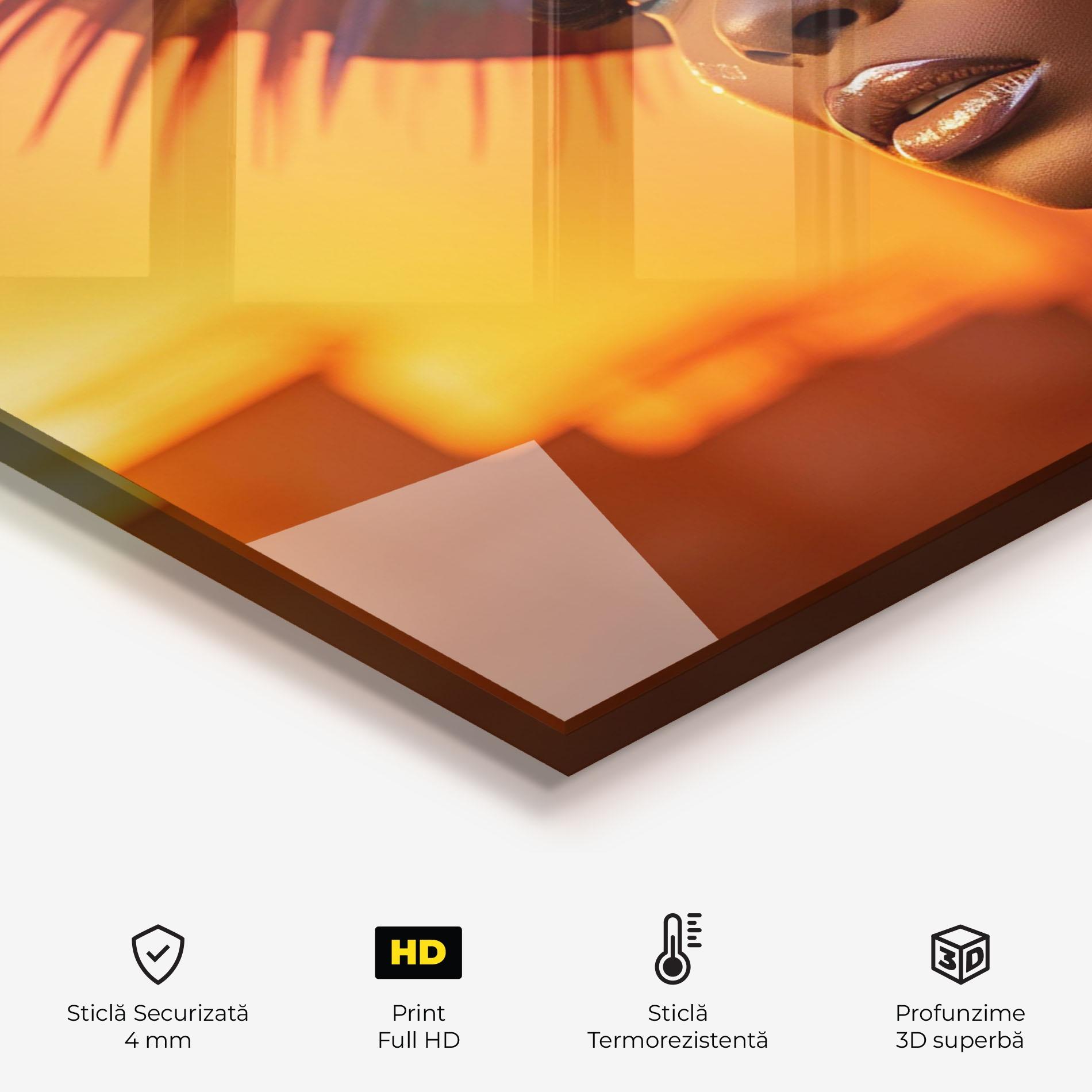 Panou Sticla Bucatarie Elaborate Makeup Woman mockup 2