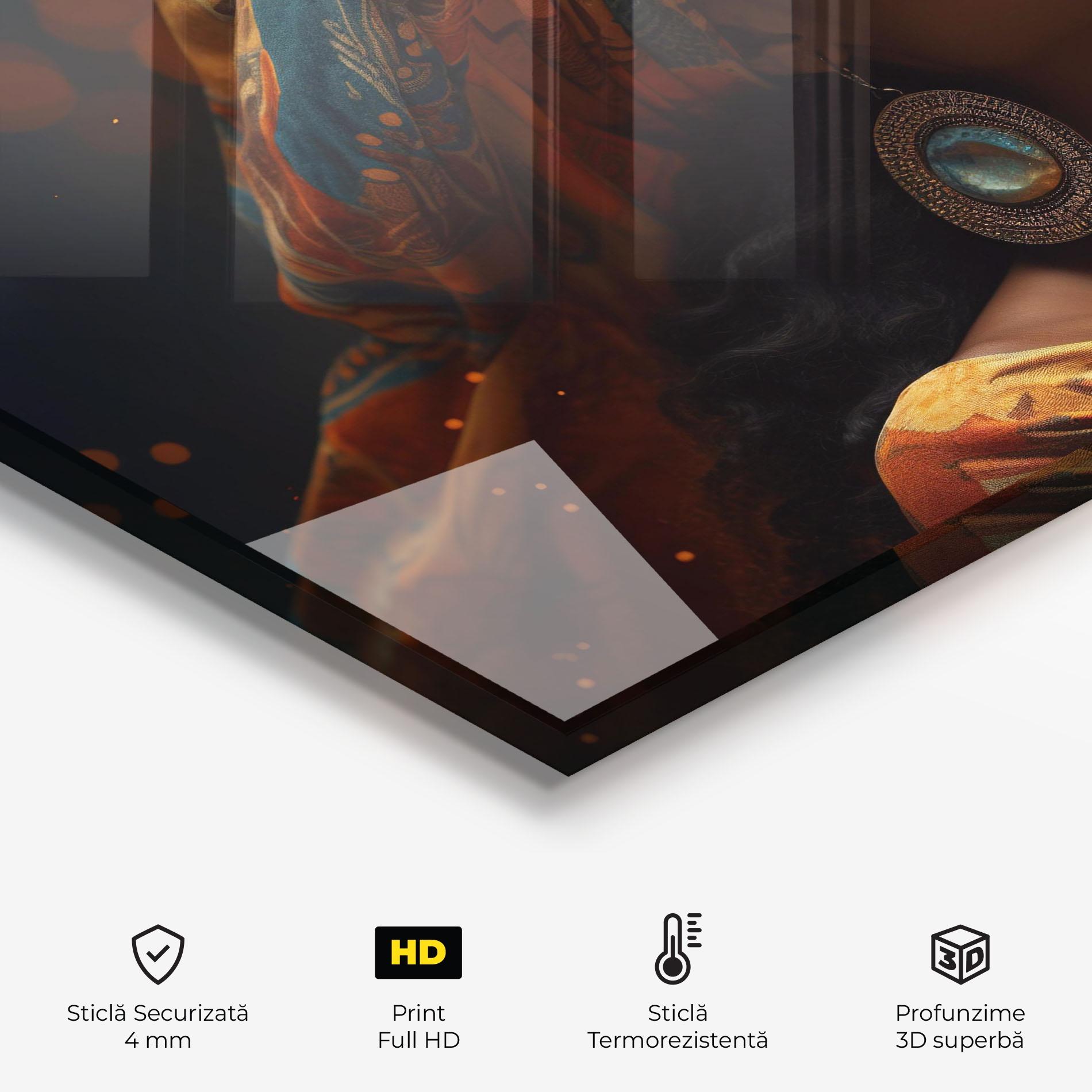 Panou Sticla Bucatarie Fashion African Portrait mockup 2