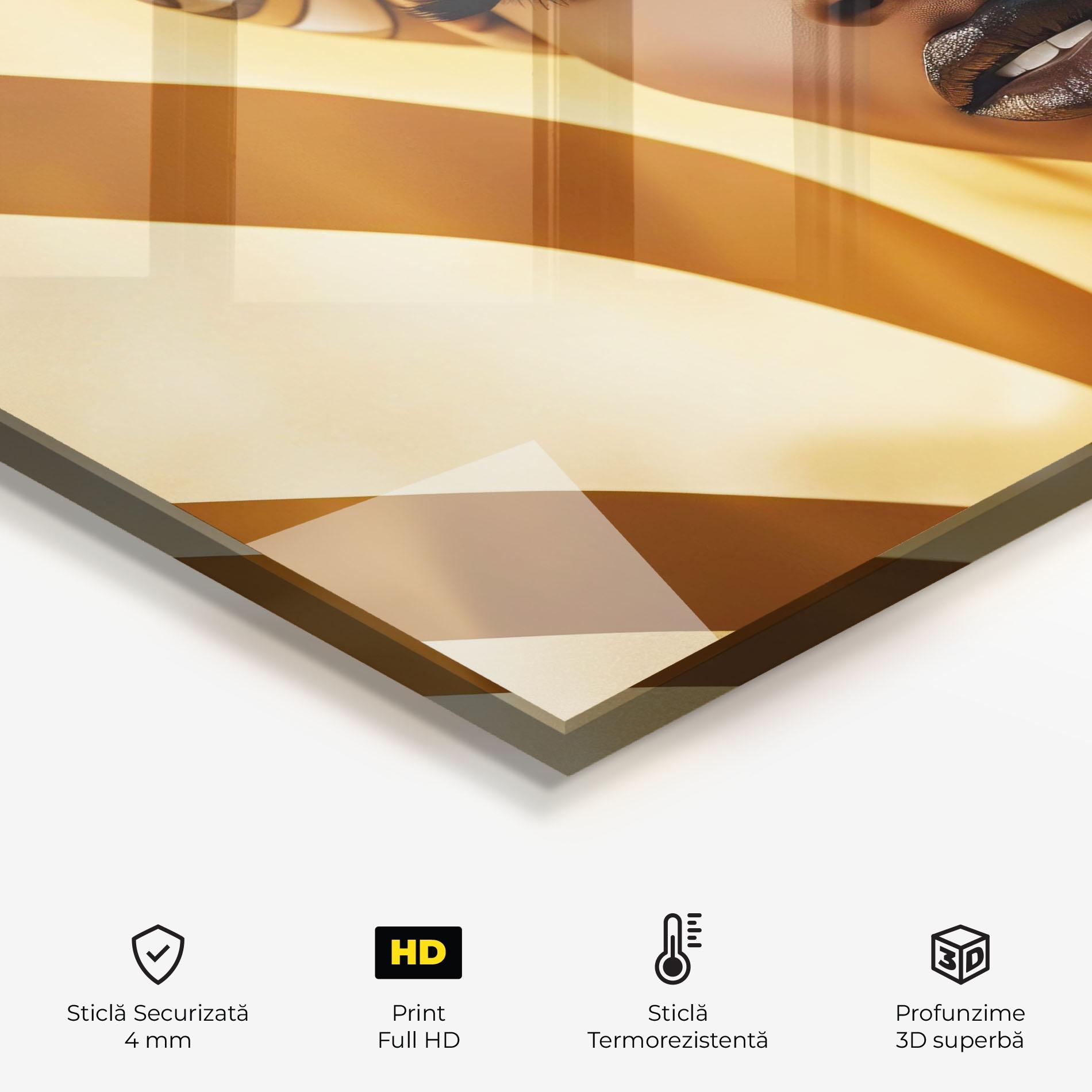 Panou Sticla Bucatarie Fashion African Woman mockup 2