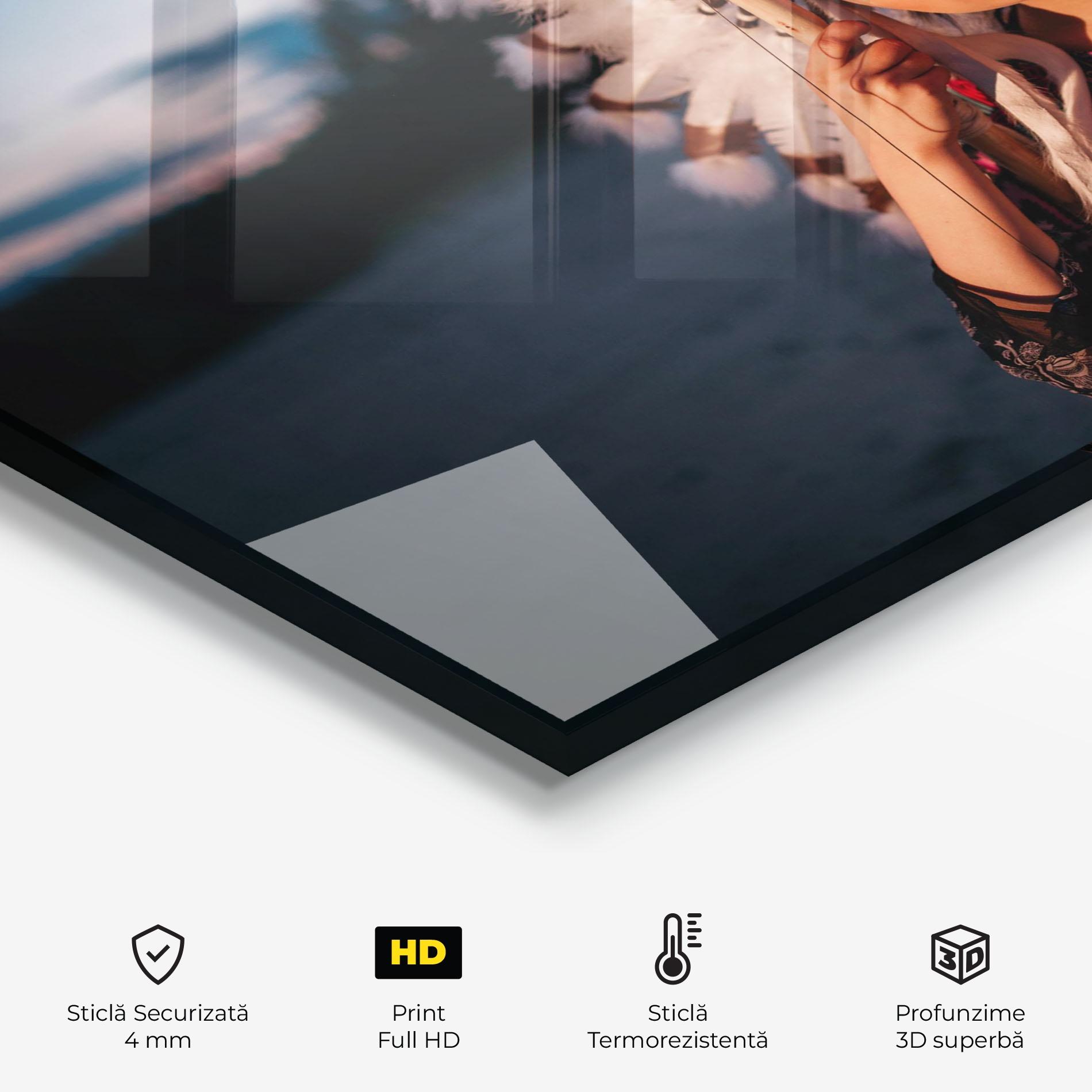 Panou Sticla Bucatarie Indian Woman Sunset mockup 2