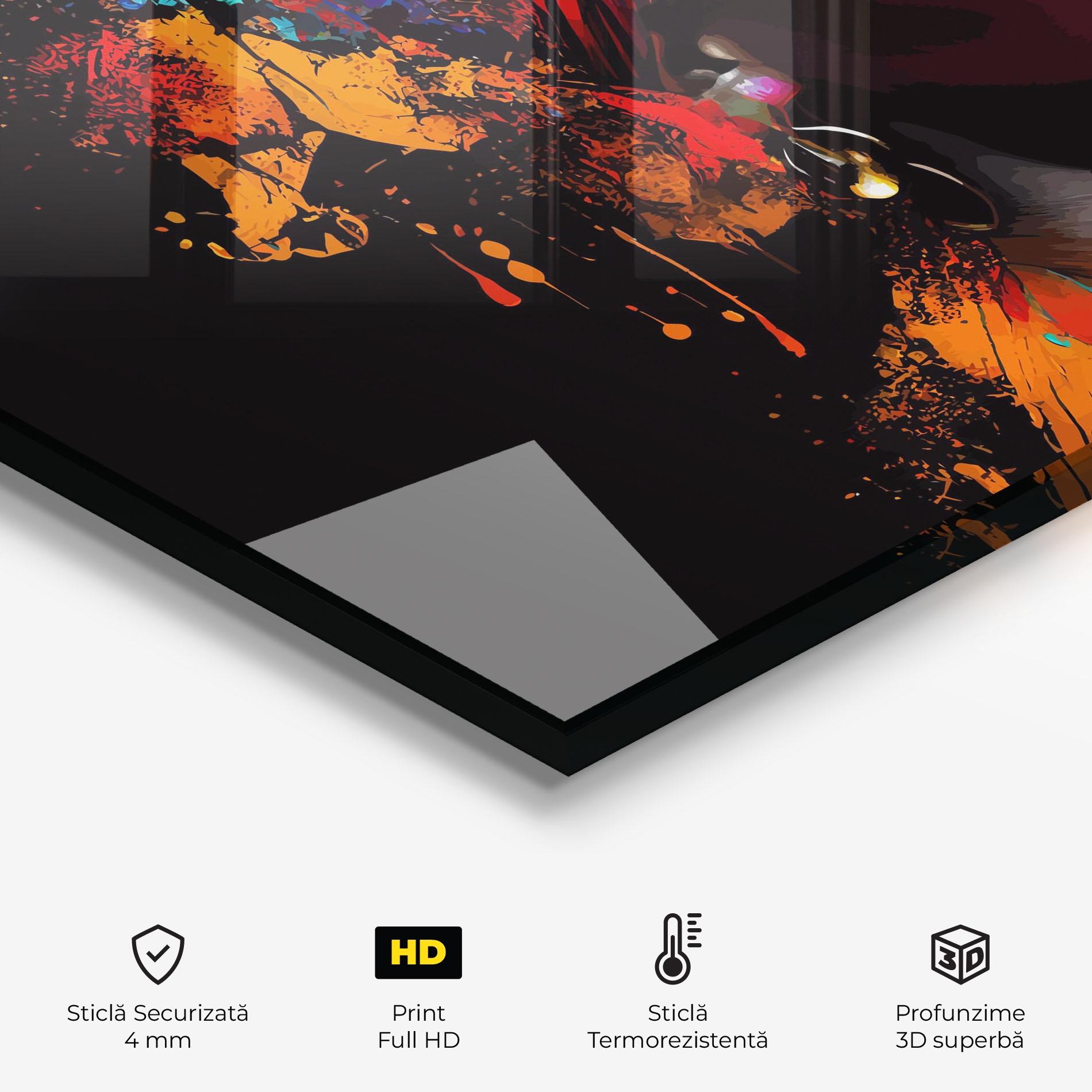 Panou Sticla Bucatarie Pretty African Art Splash mockup 2