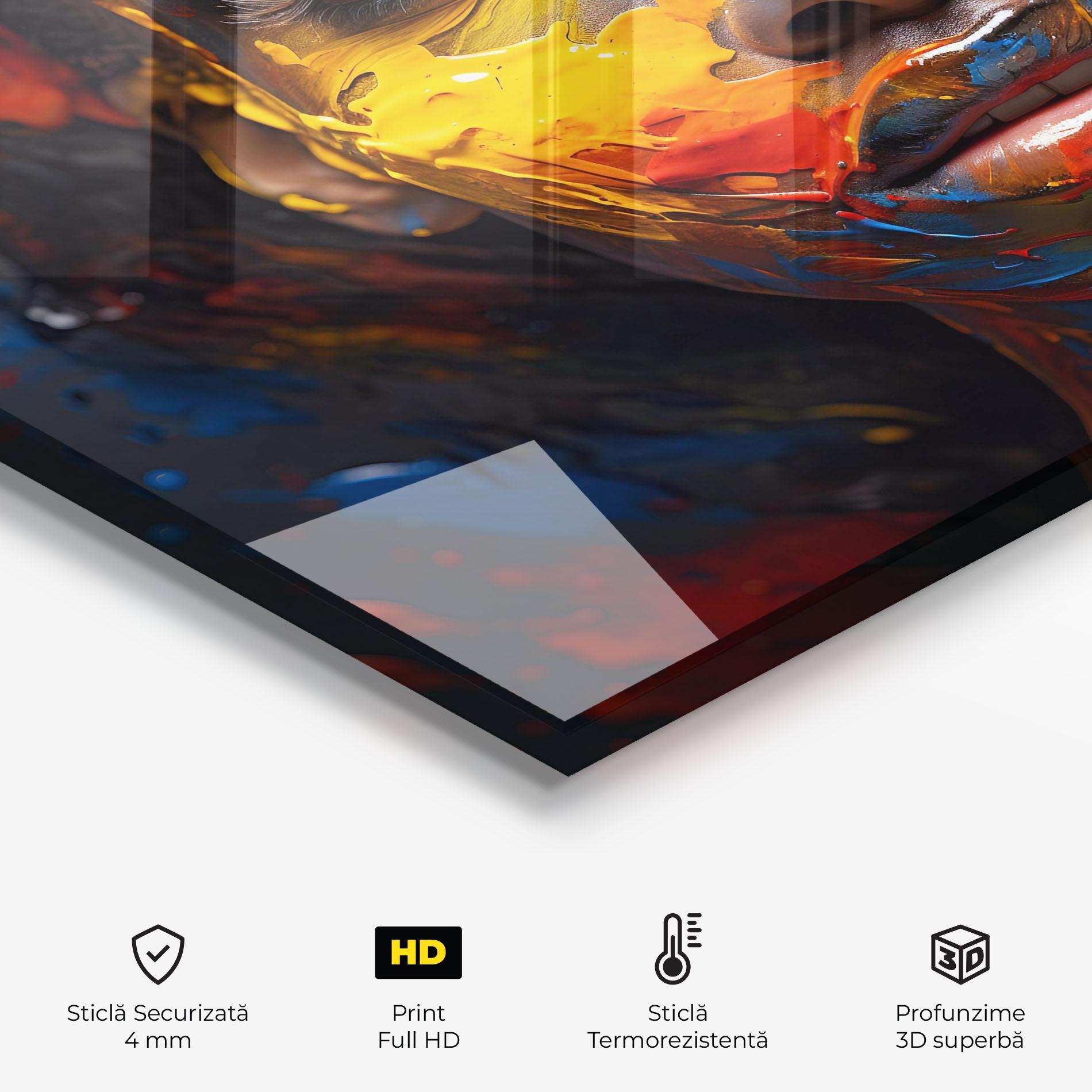 Panou Sticla Bucatarie Pretty Young African Woman mockup 2