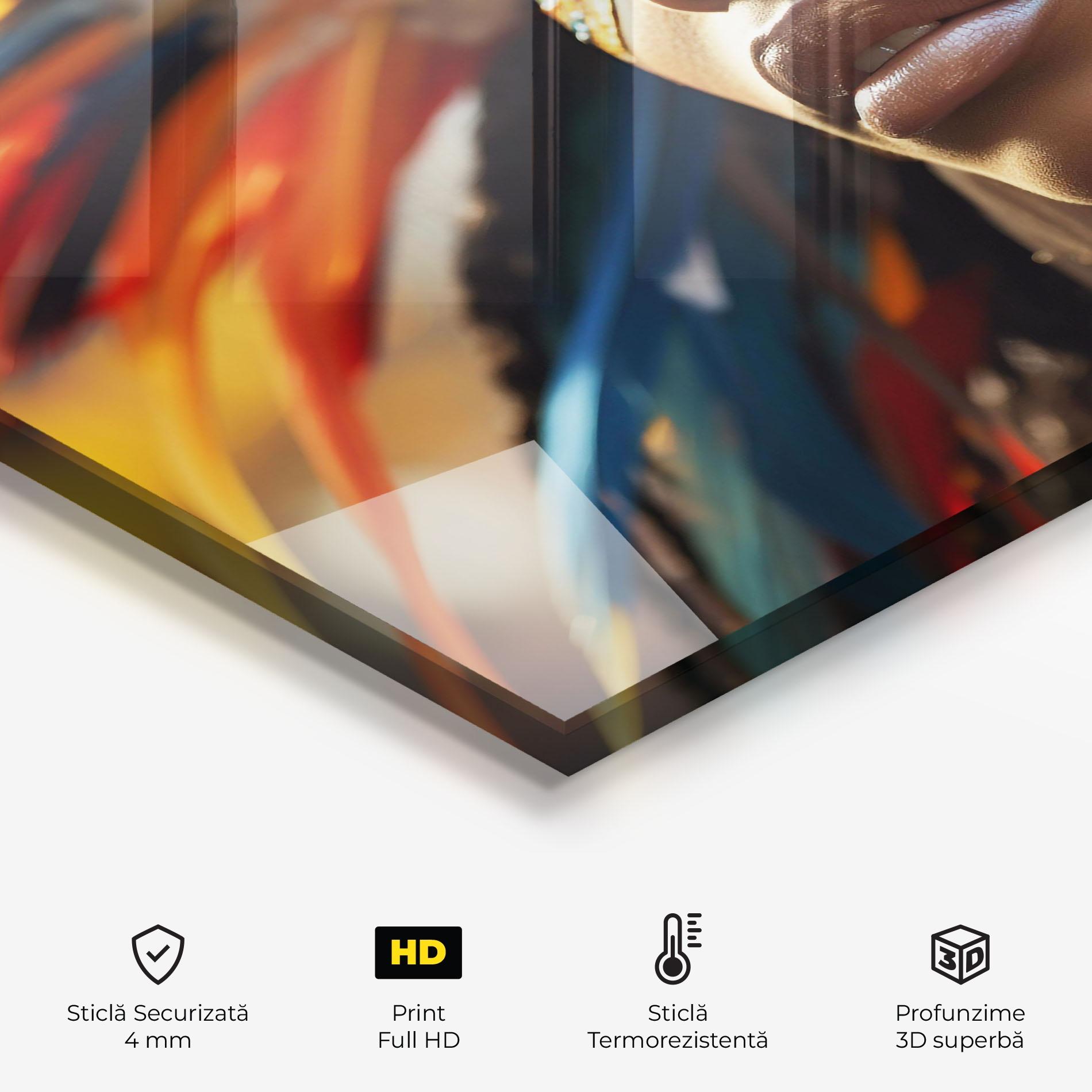 Panou Sticla Bucatarie Traditional Feathers Clothing mockup 2