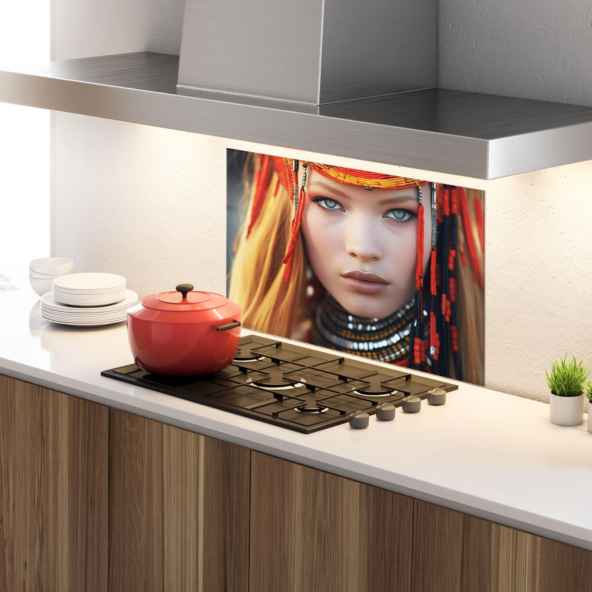 Panou Sticla Bucatarie Closeup Portrait Pretty Eyes mockup 4