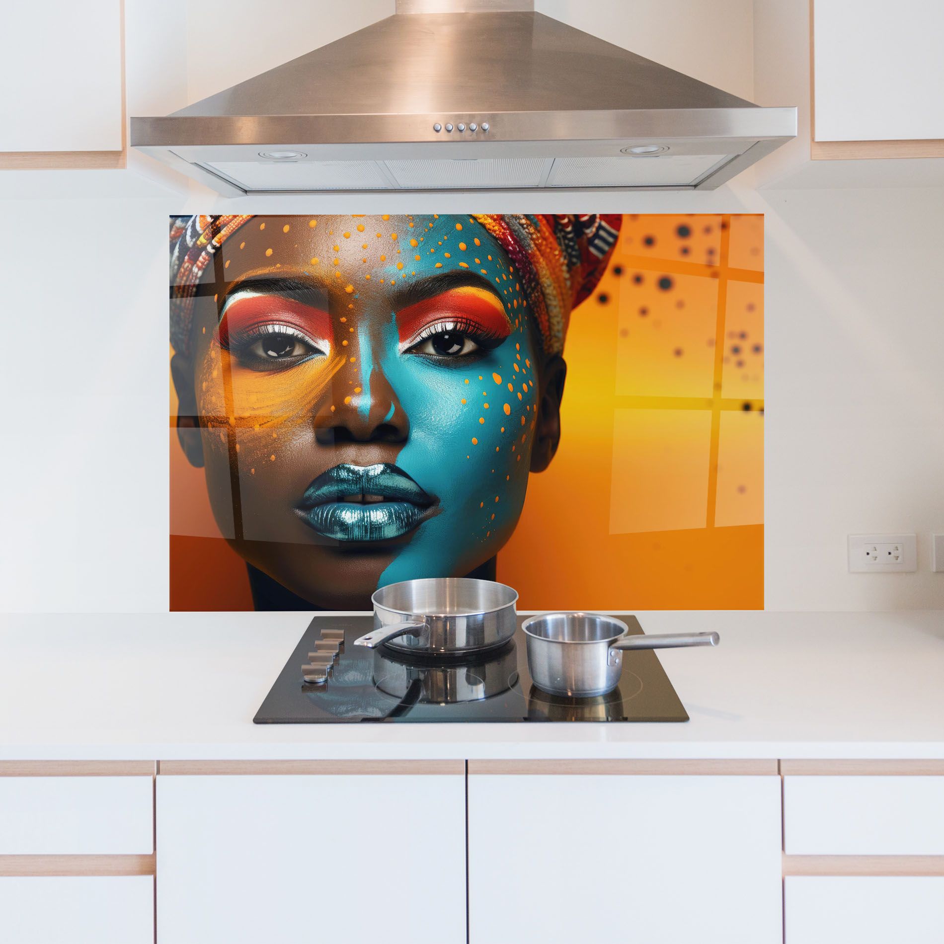 Blue Brown Skin Woman mockup 5