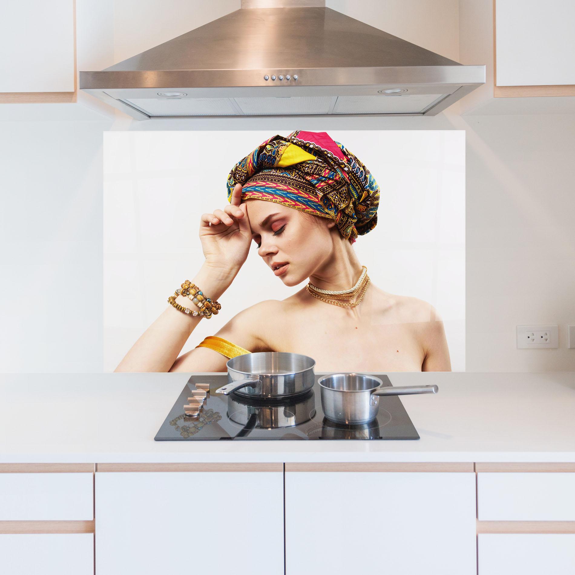 Panou Sticla Bucatarie Multicolored Turban mockup 5