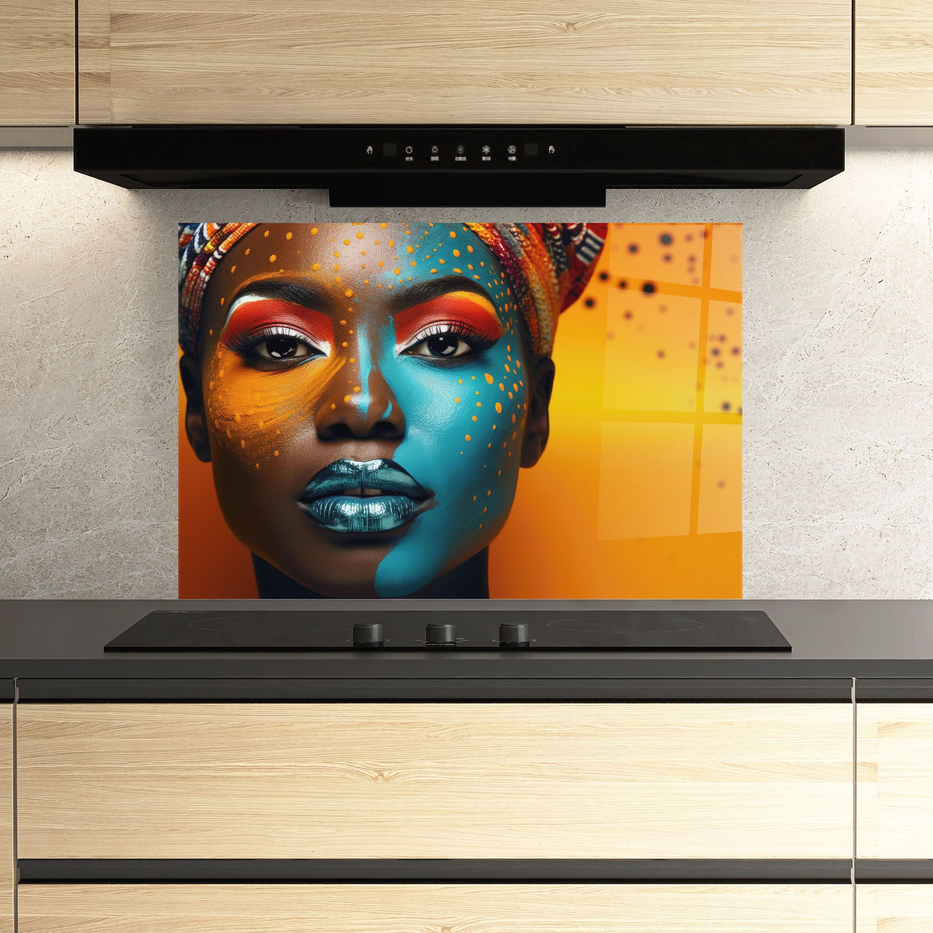 Blue Brown Skin Woman mockup 3