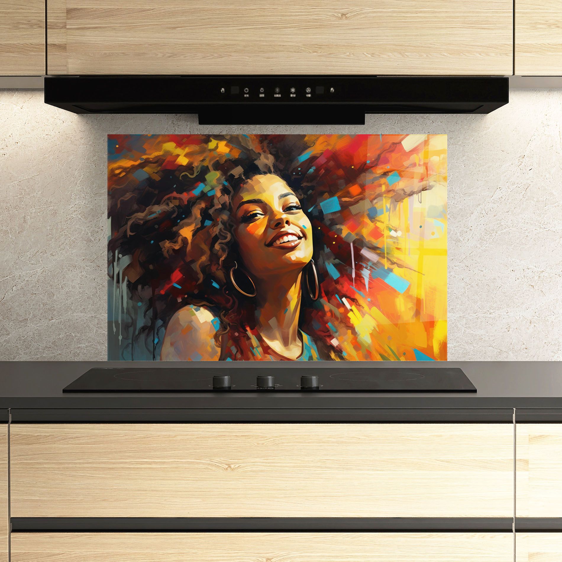 Cheerful African Woman mockup 3