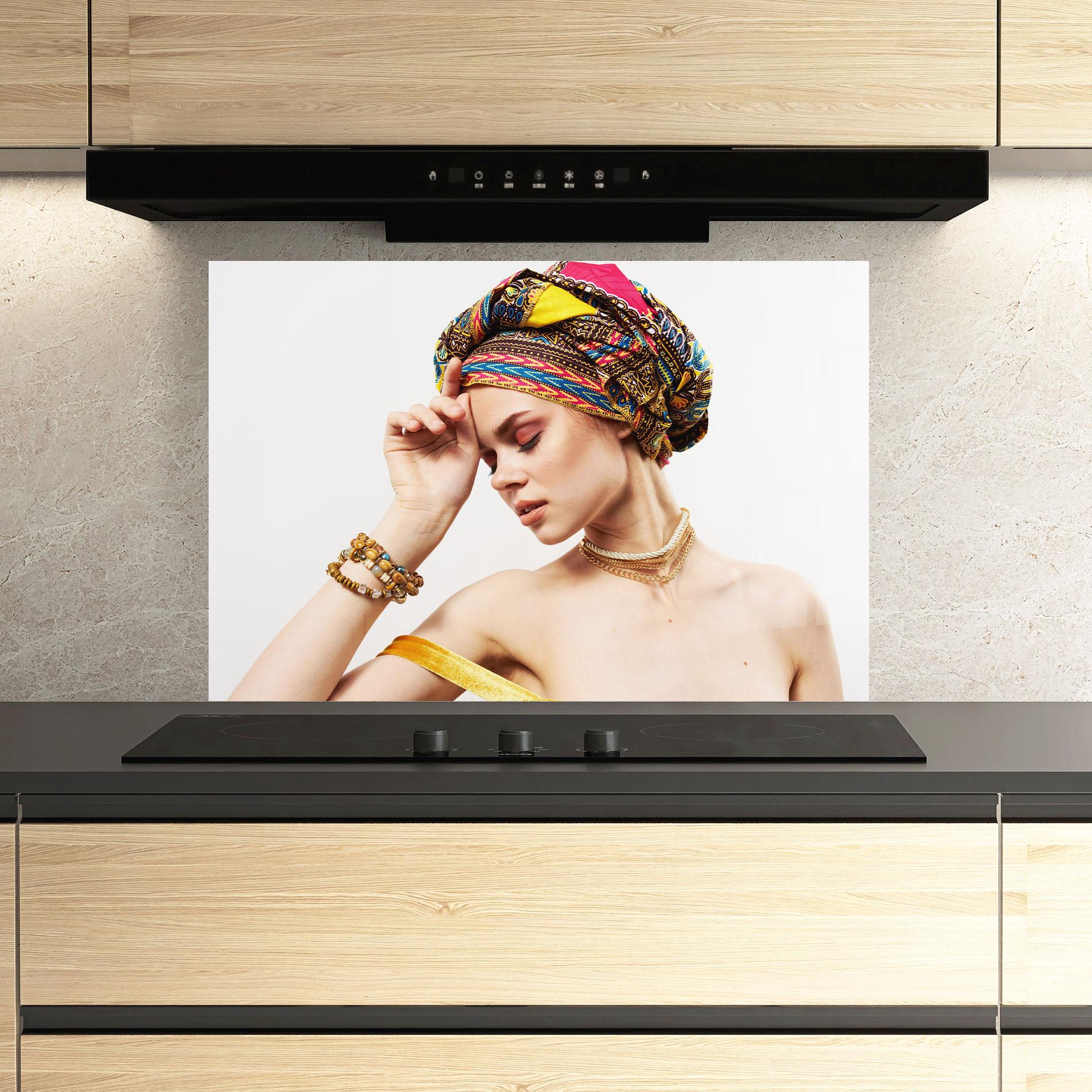 Panou Sticla Bucatarie Multicolored Turban mockup 3