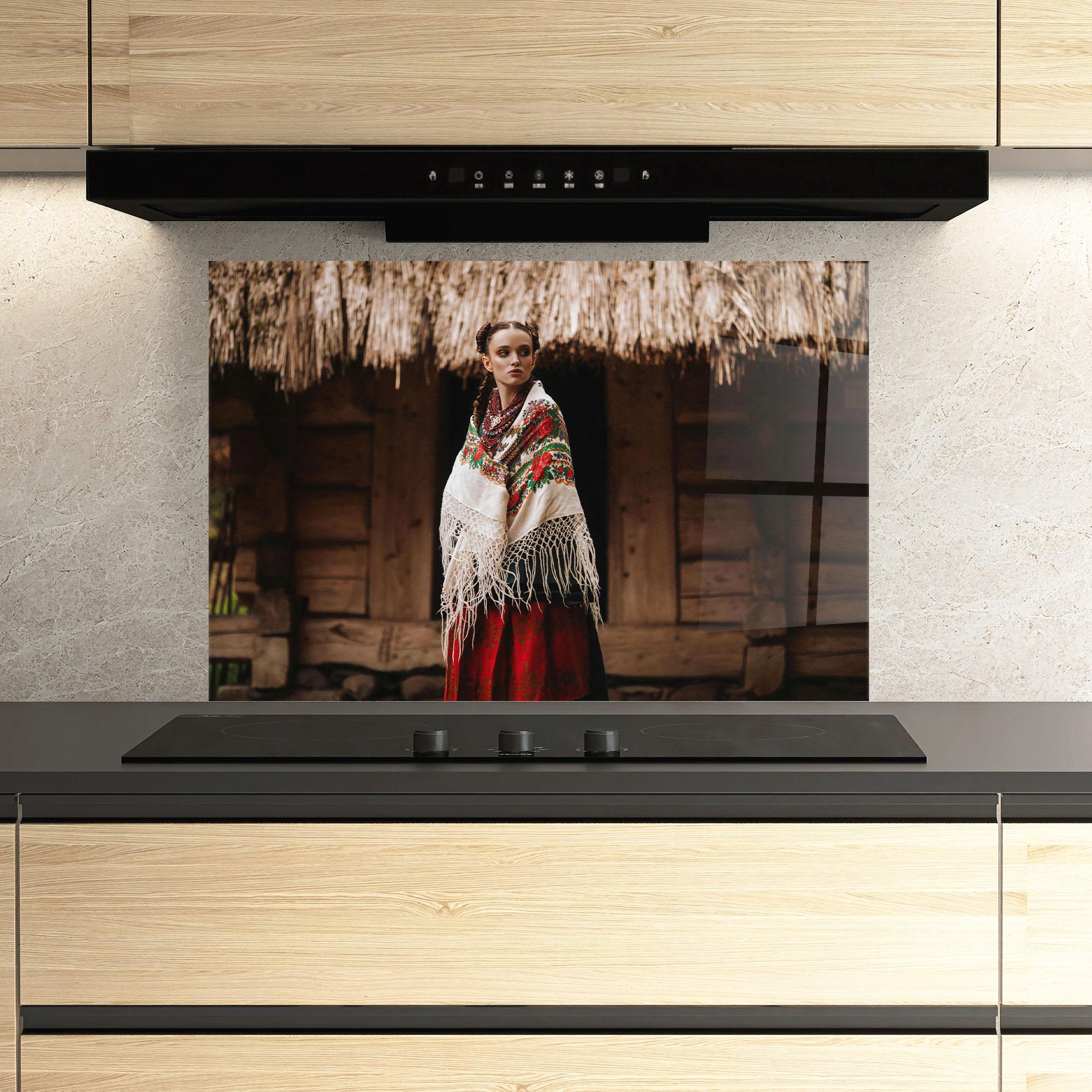 Panou Sticla Bucatarie Ukrainian Dress mockup 3