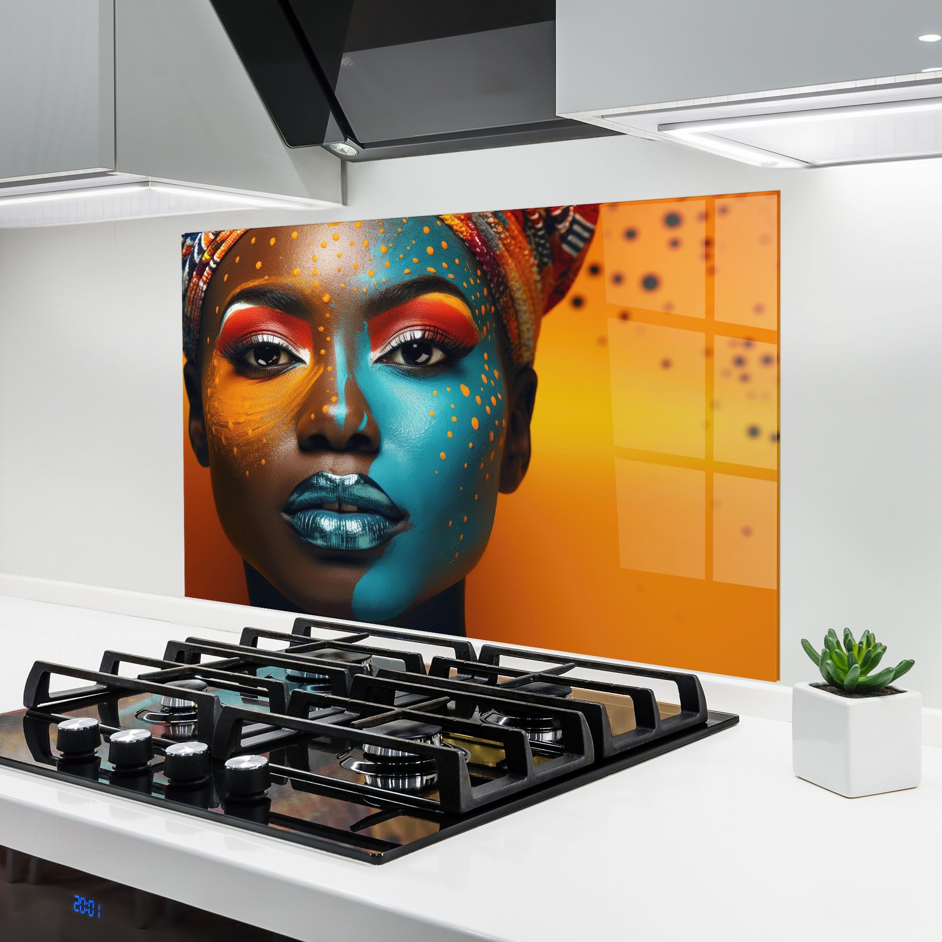 Blue Brown Skin Woman mockup 6