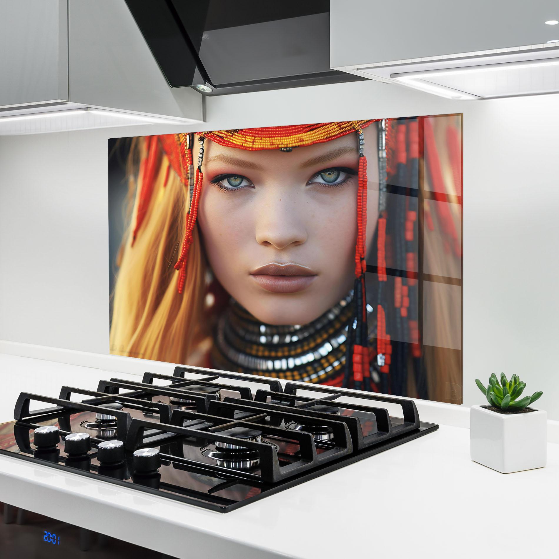 Panou Sticla Bucatarie Closeup Portrait Pretty Eyes mockup 6