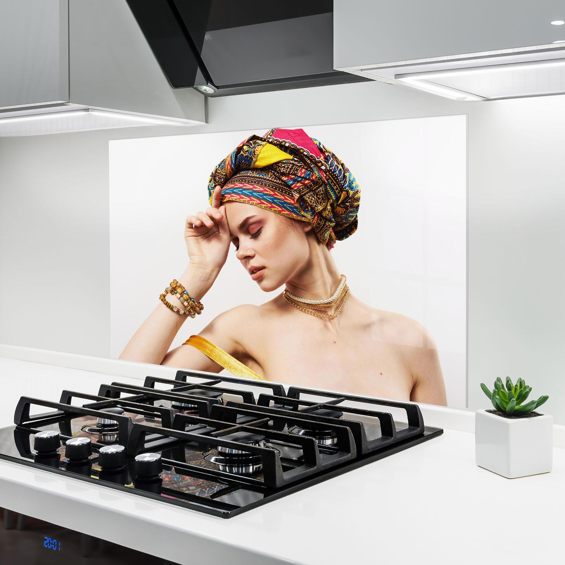 Panou Sticla Bucatarie Multicolored Turban mockup 6