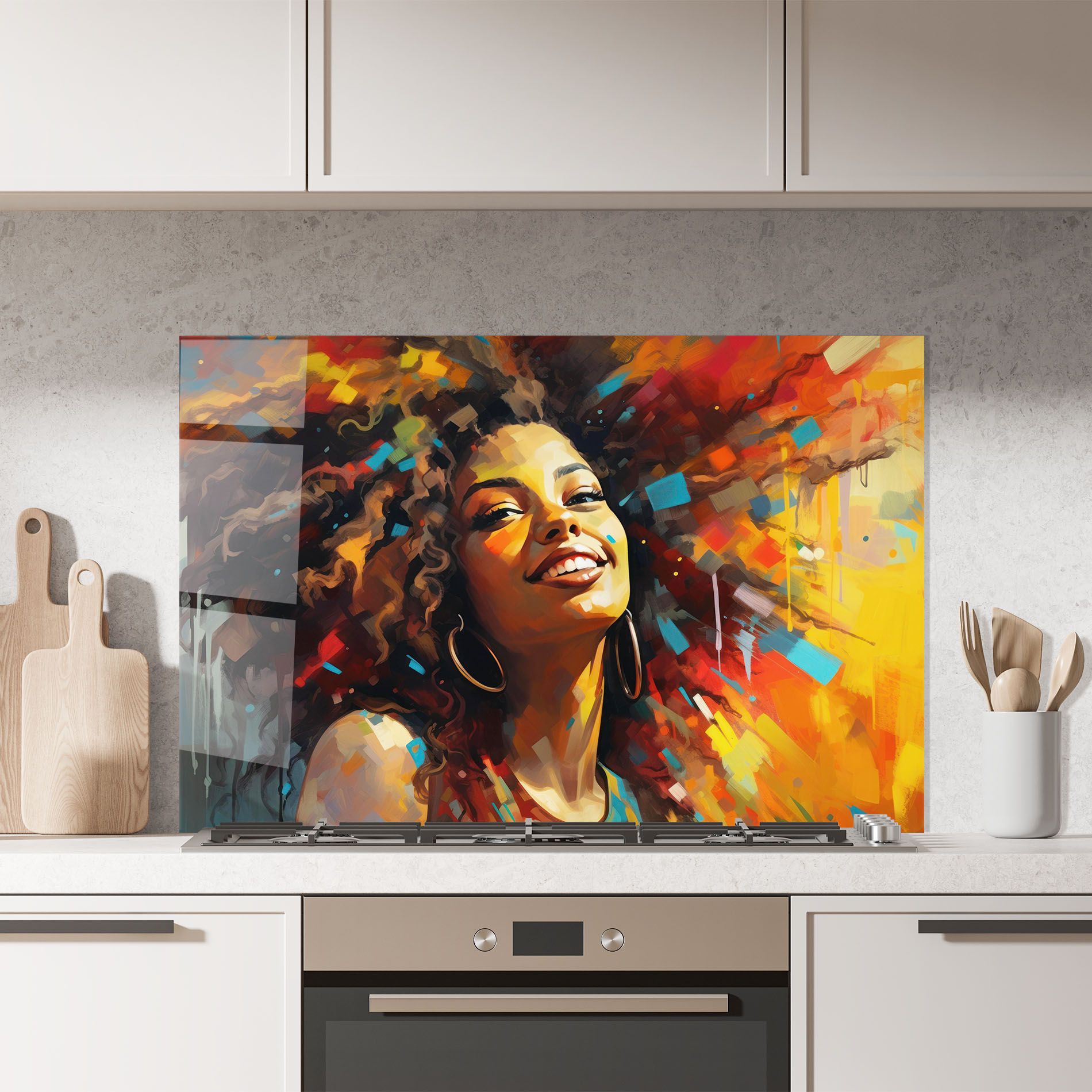 Cheerful African Woman mockup 7