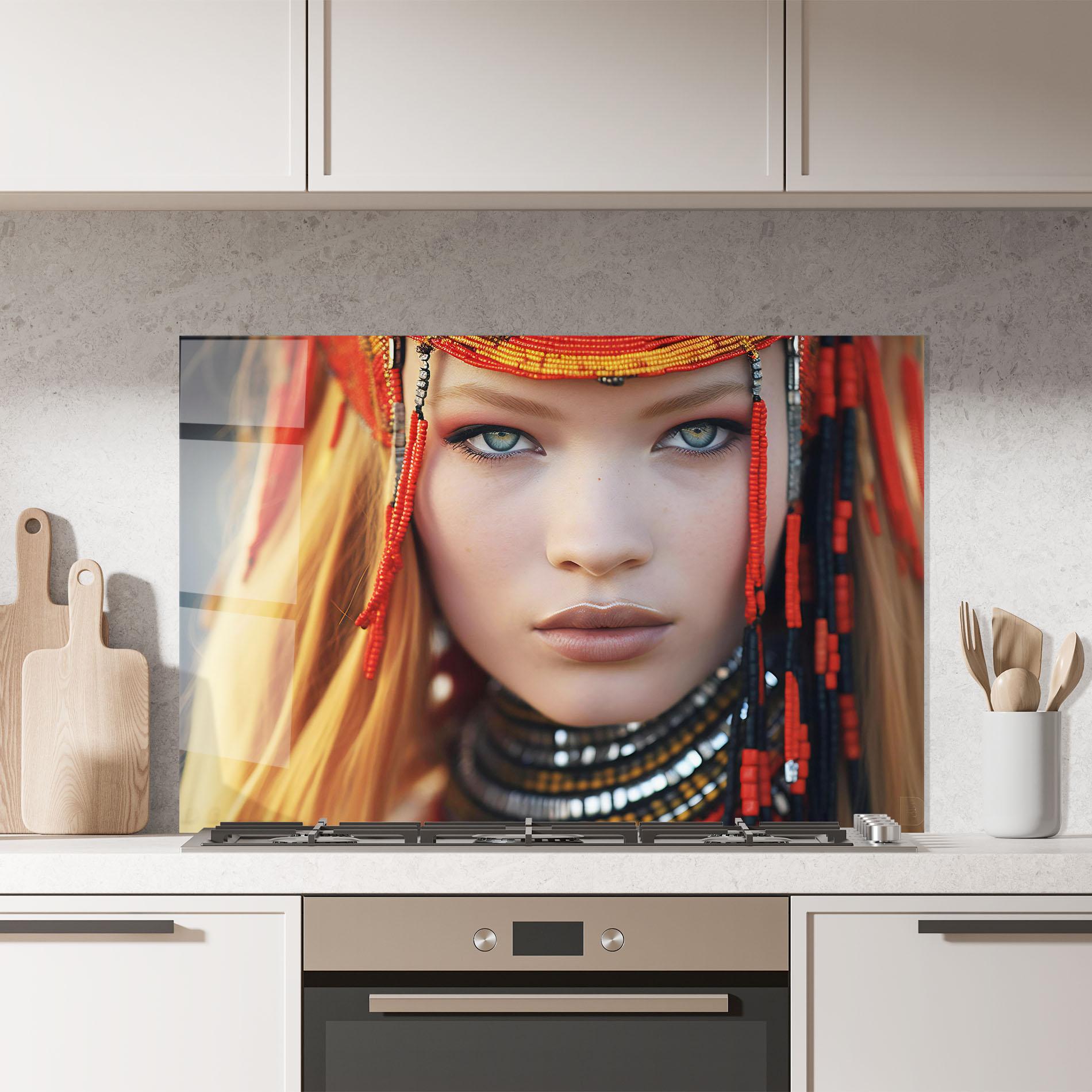 Panou Sticla Bucatarie Closeup Portrait Pretty Eyes mockup 7