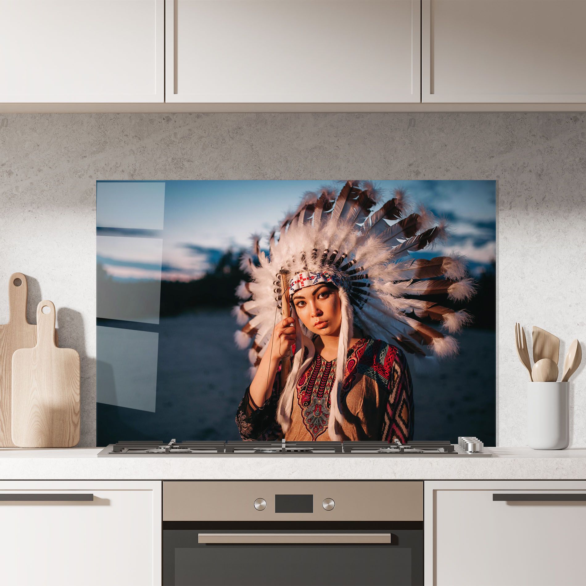 Indian Woman Sunset mockup 7