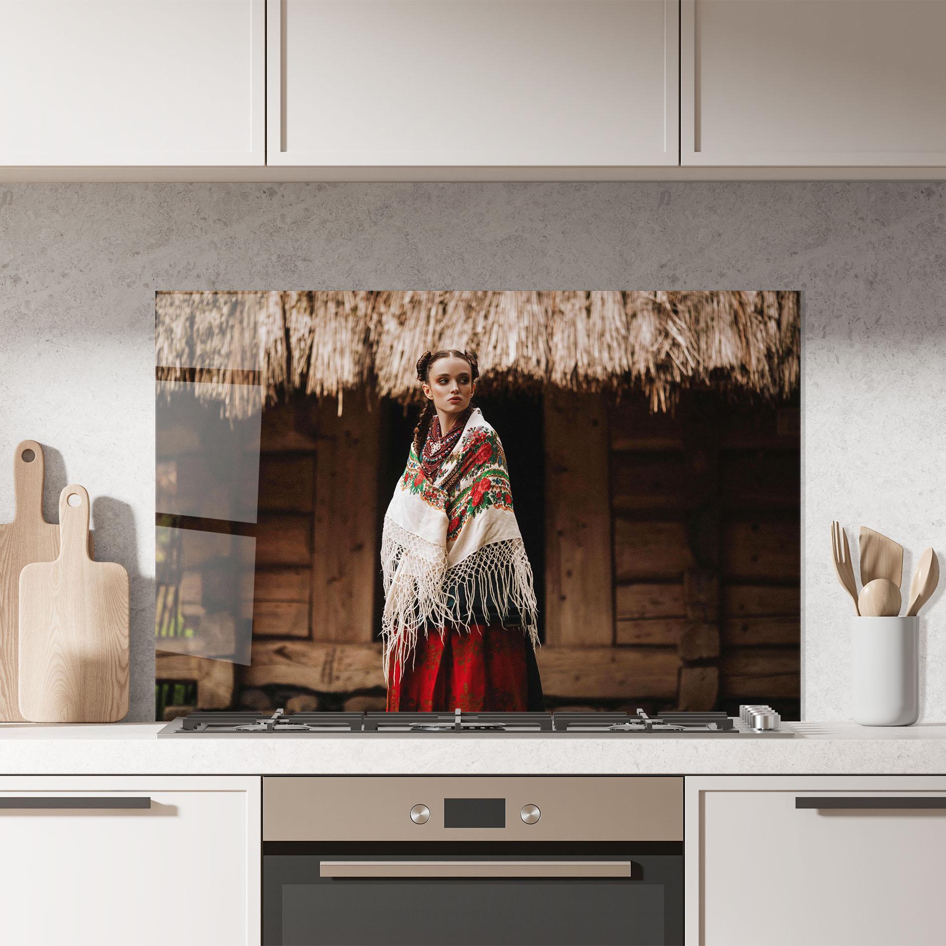 Panou Sticla Bucatarie Ukrainian Dress mockup 7