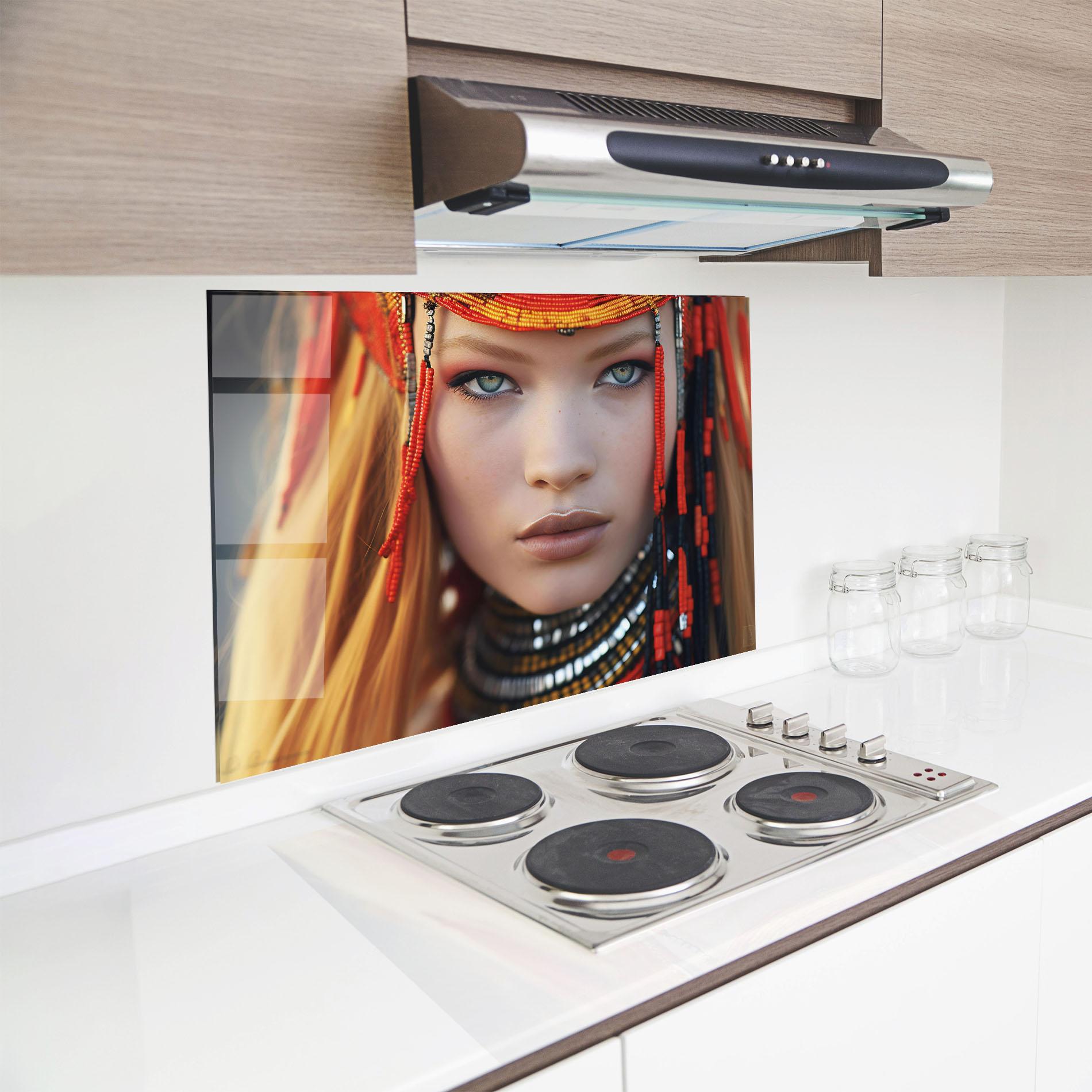 Panou Sticla Bucatarie Closeup Portrait Pretty Eyes mockup 8