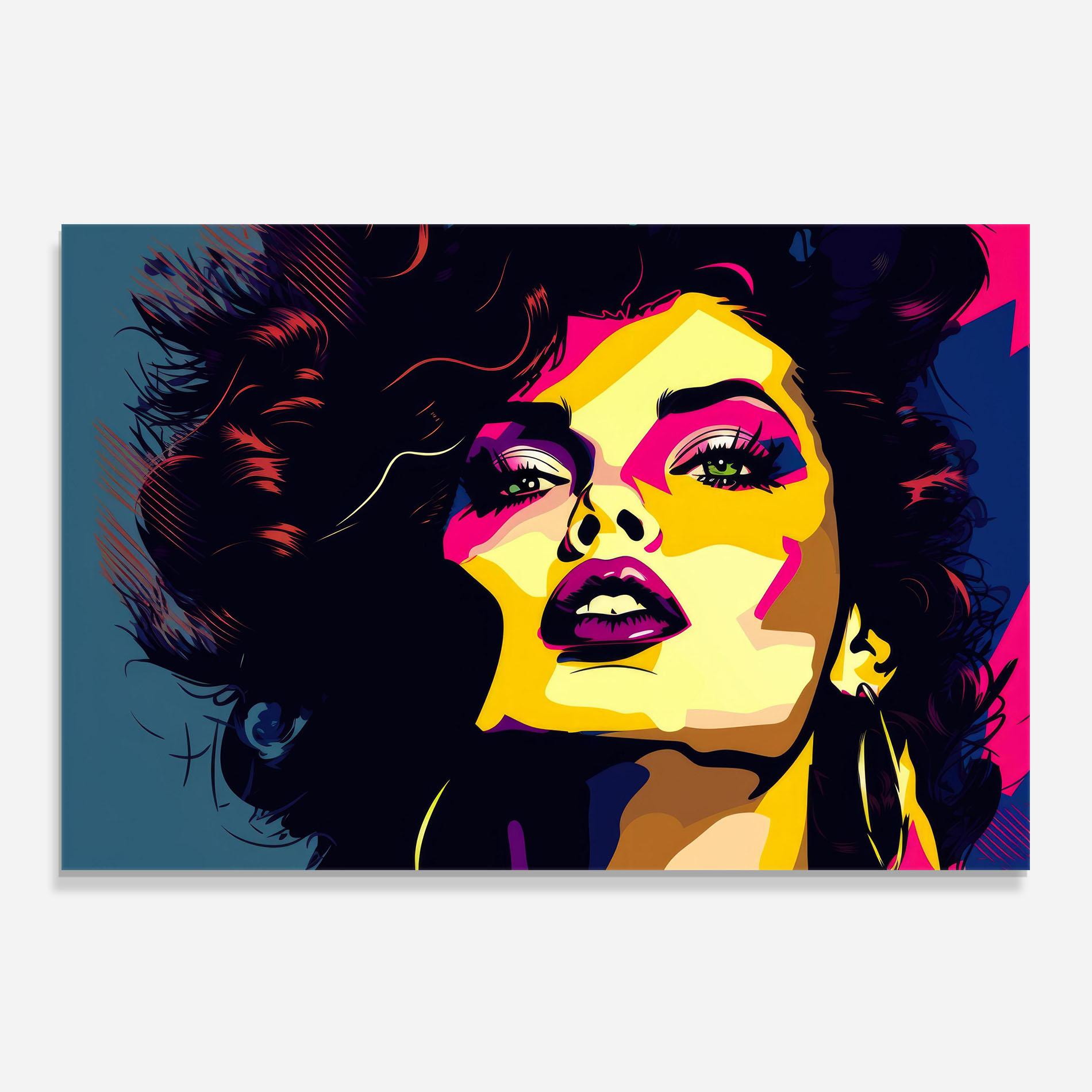 Panou Sticla Bucatarie Pop Art Portrait Woman mockup 0