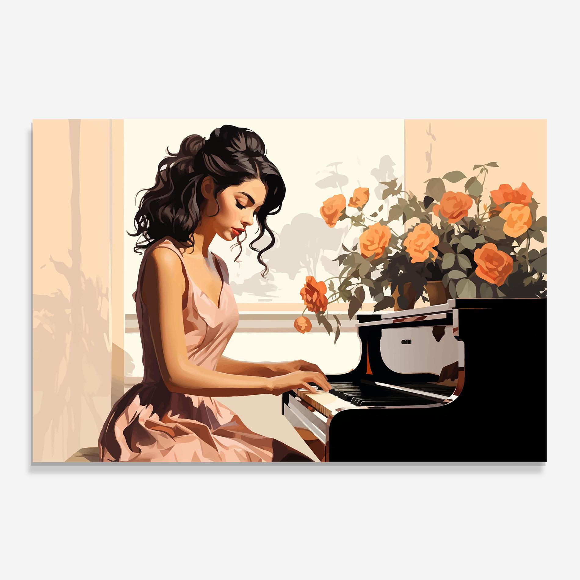 Panou Sticla Bucatarie Singer Painting mockup 0