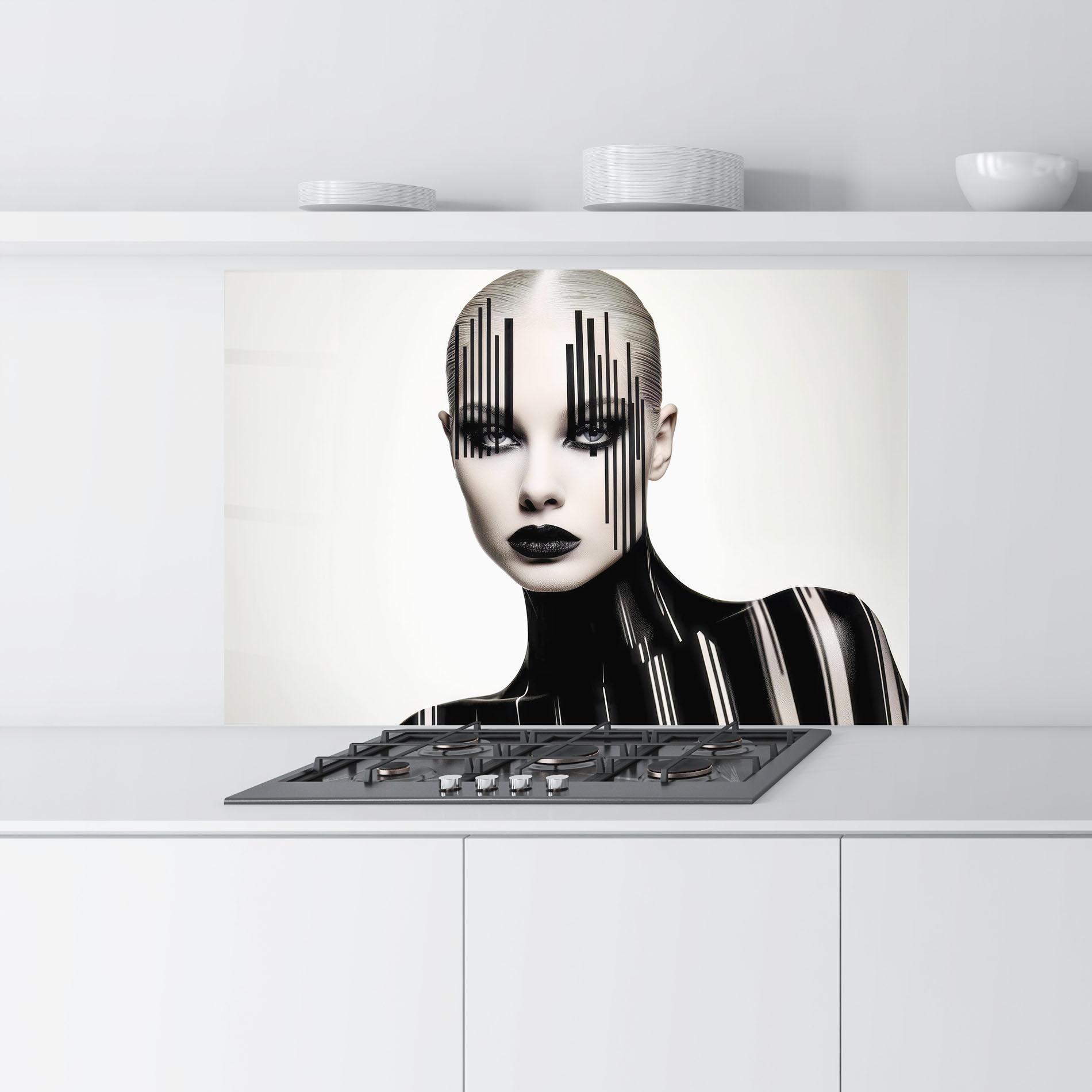 Panou Sticla Bucatarie Black Lips And Outfit mockup 9