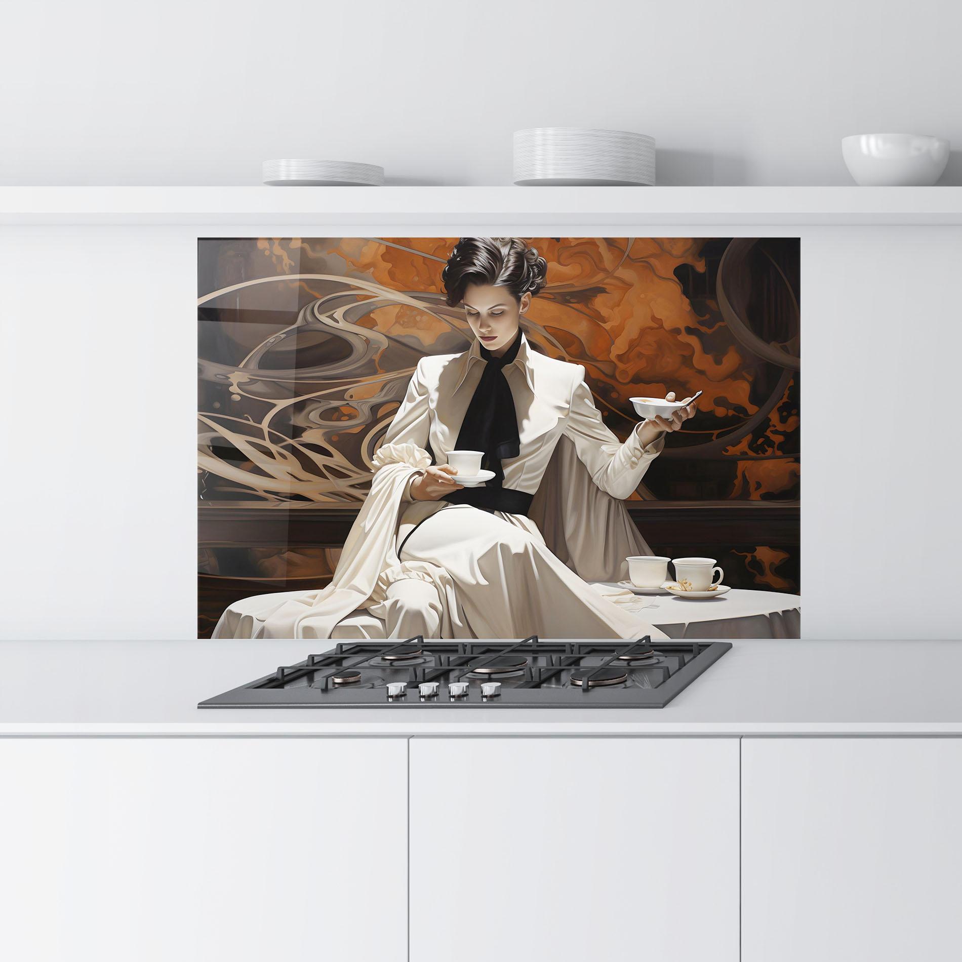 Panou Sticla Bucatarie Coffee Woman mockup 9