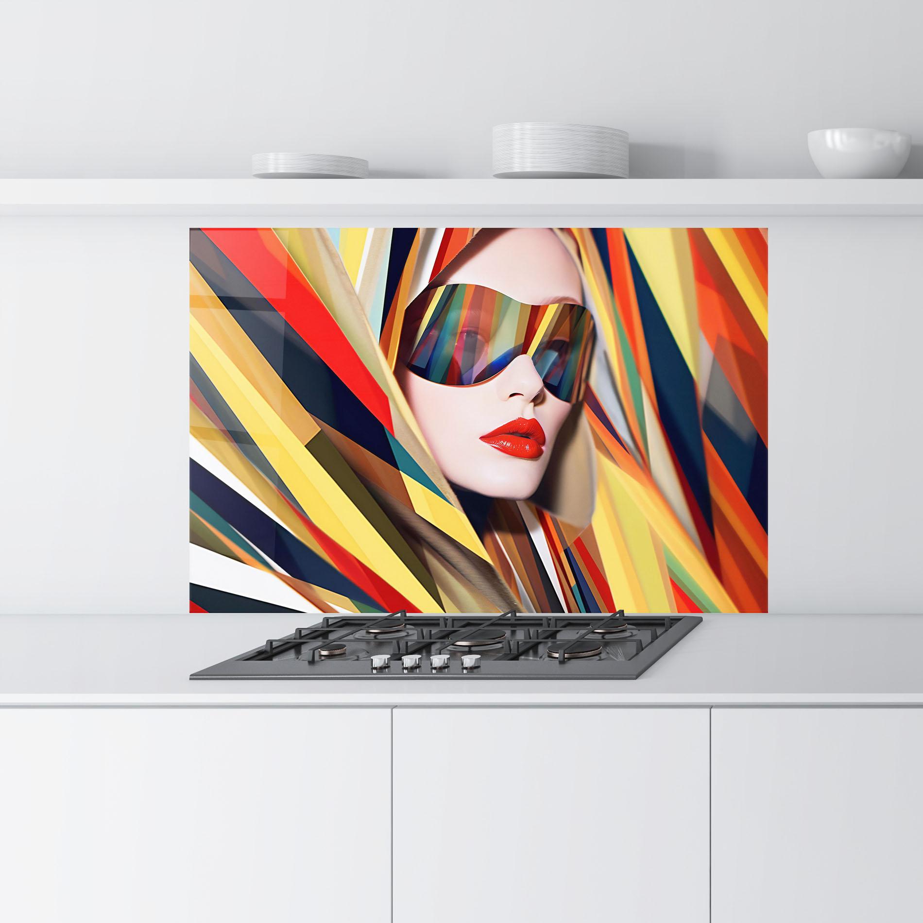 Panou Sticla Bucatarie Colorful Sunglasses mockup 9