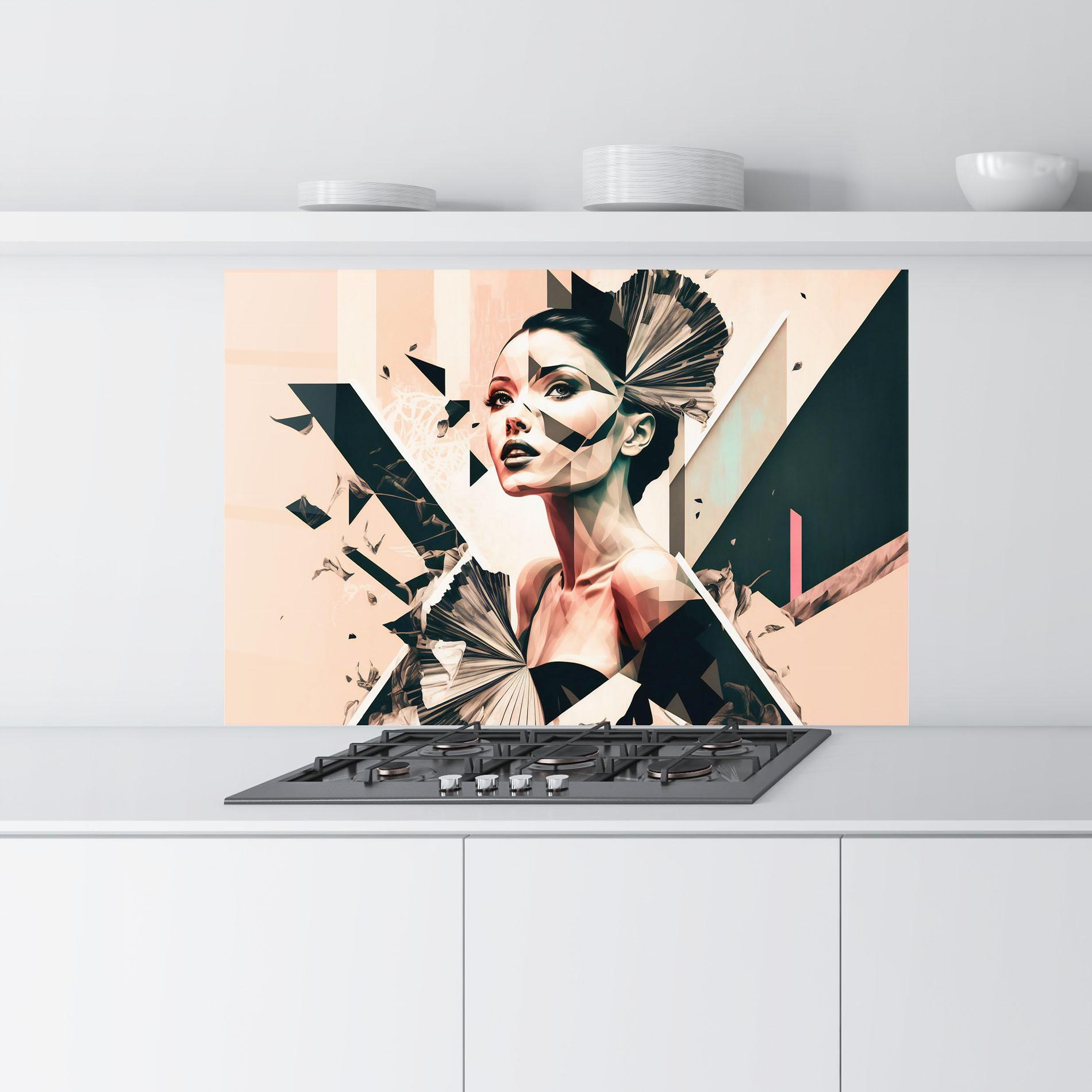 Panou Sticla Bucatarie Fashionista Design mockup 9