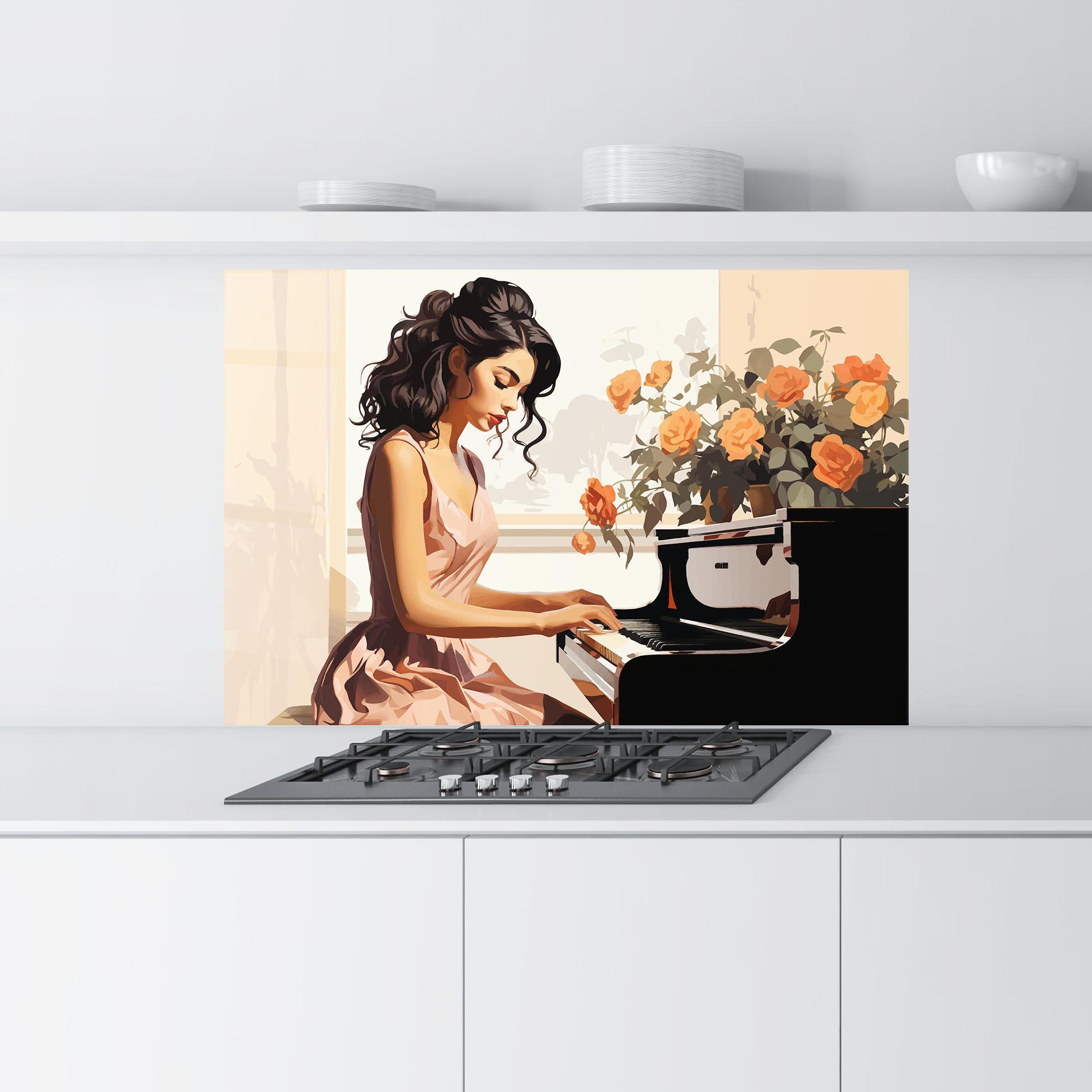 Panou Sticla Bucatarie Singer Painting mockup 9
