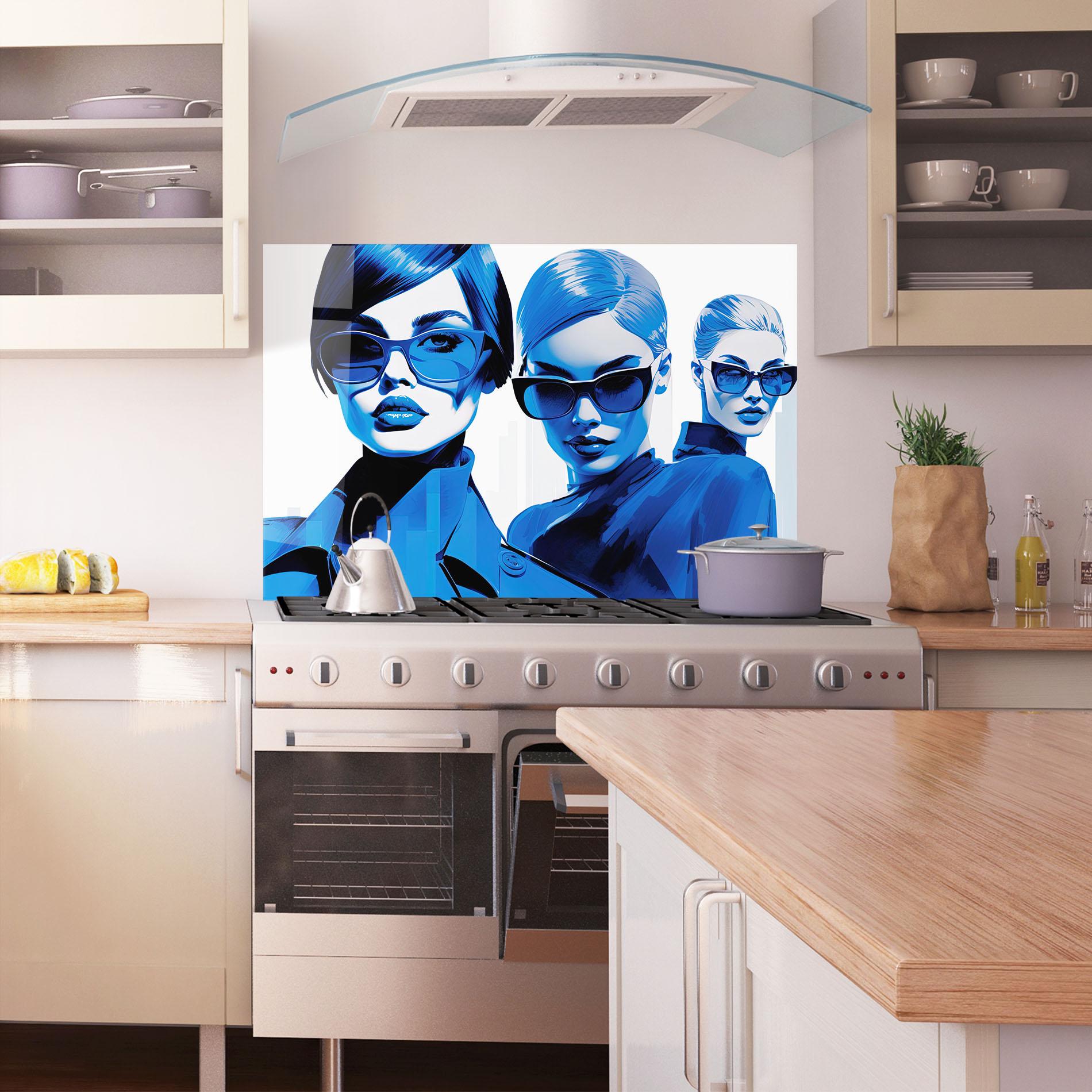 Panou Sticla Bucatarie 3 Blue Women mockup 1