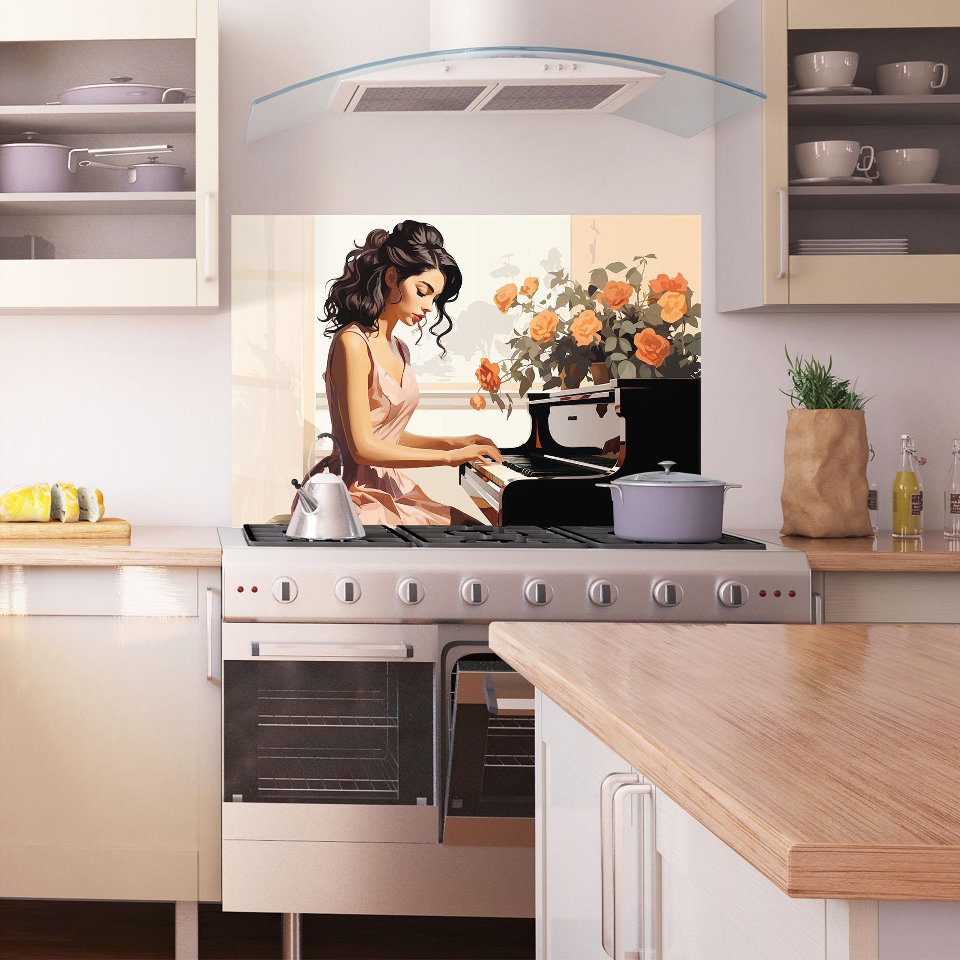 Panou Sticla Bucatarie Singer Painting mockup 1