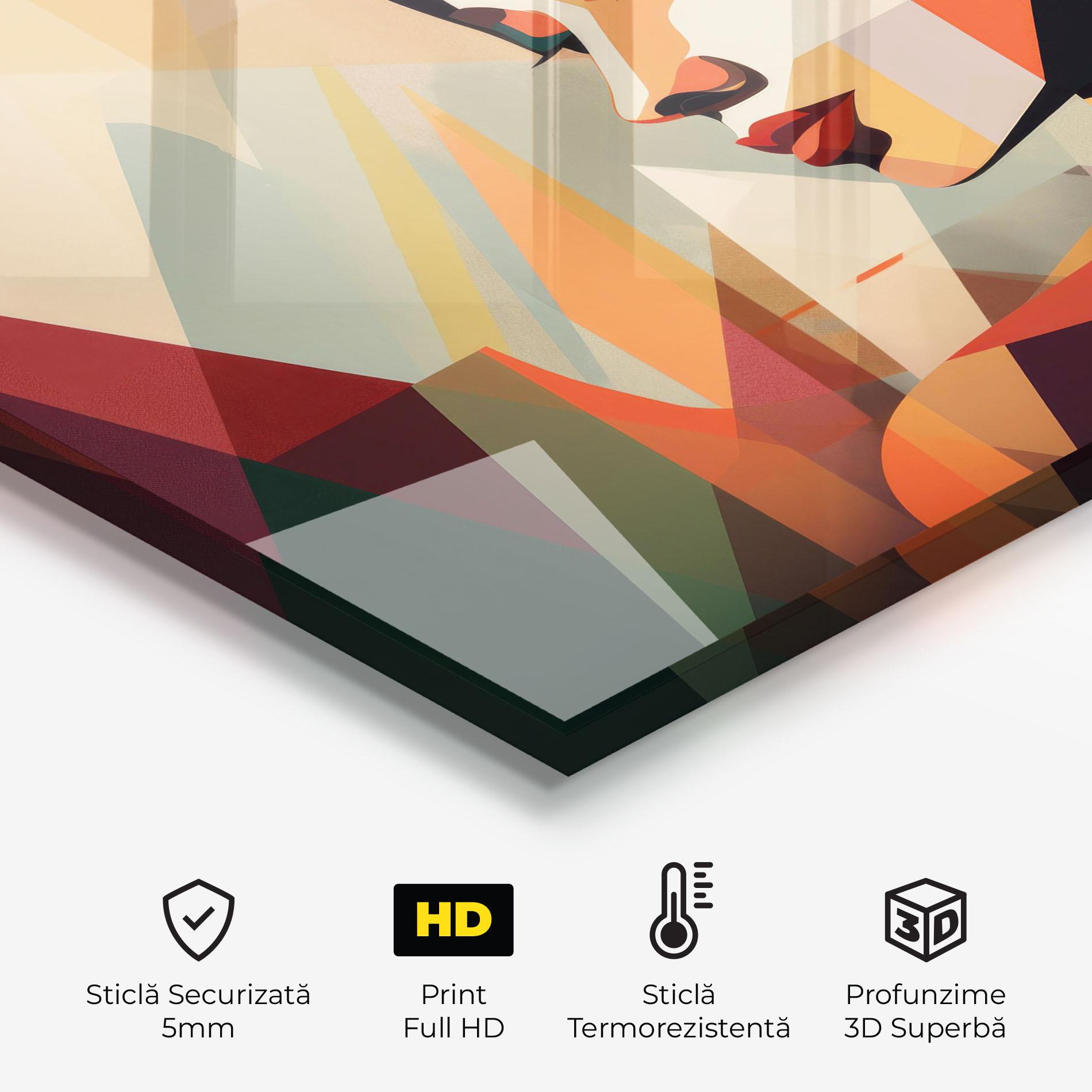 Panou Sticla Bucatarie Bold Shapes Lines mockup 2