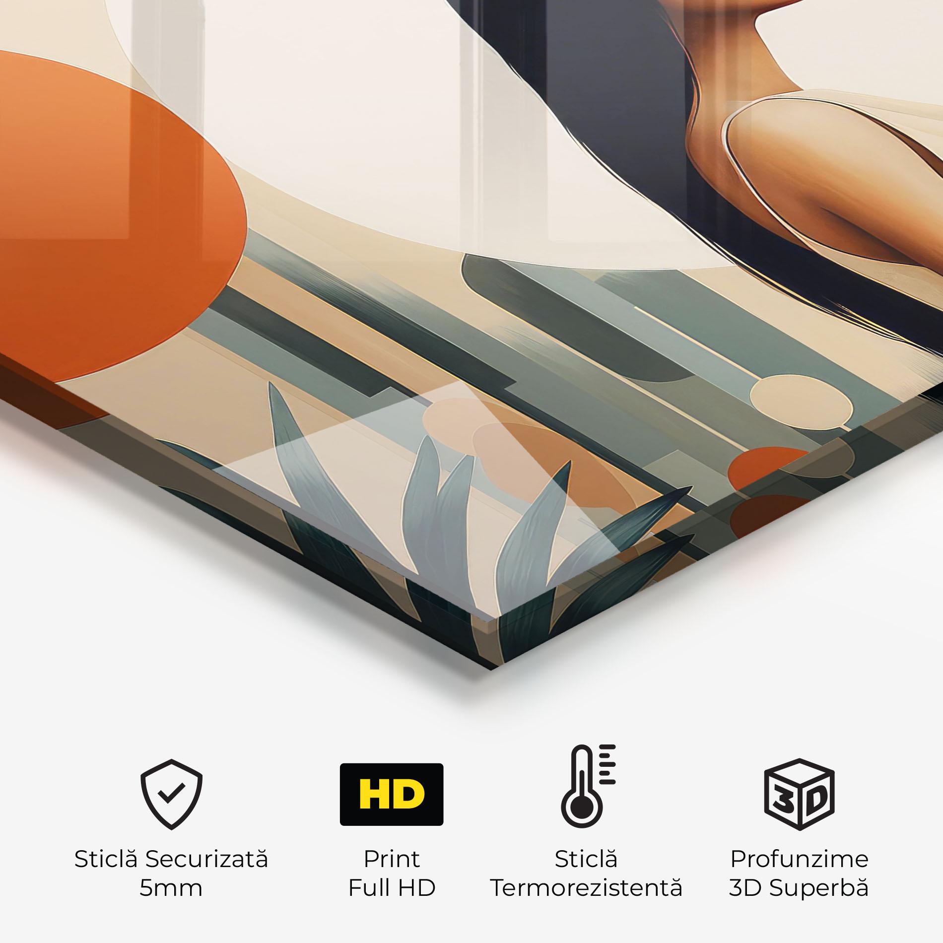 Panou Sticla Bucatarie Geometric Women mockup 2