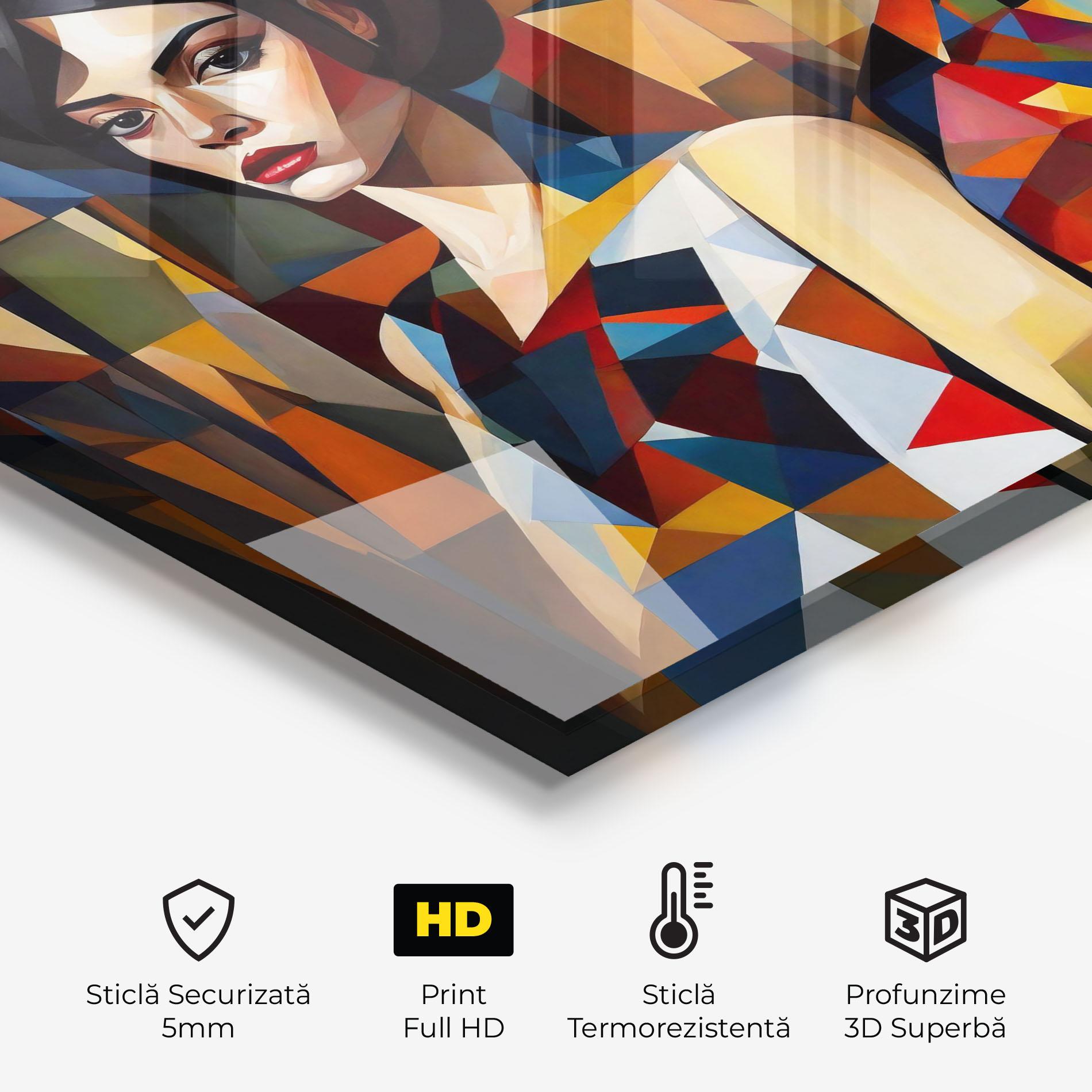 Panou Sticla Bucatarie Young Abstract Women mockup 2