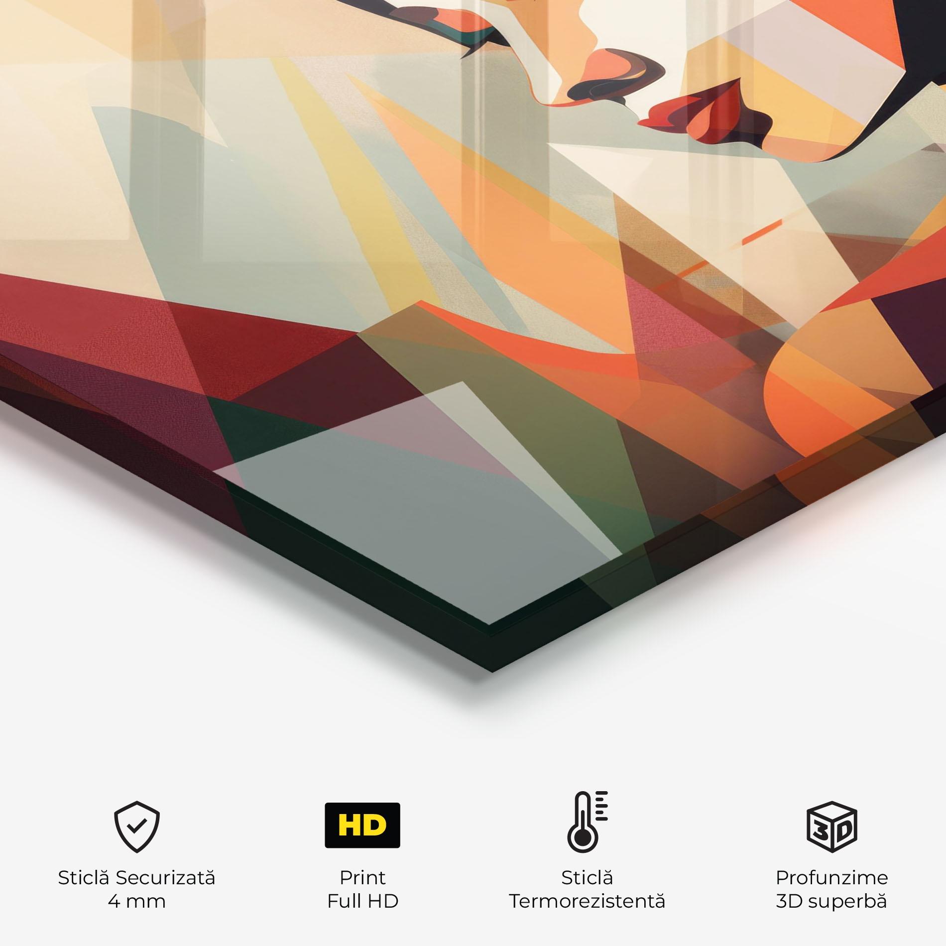 Panou Sticla Bucatarie Bold Shapes Lines mockup 2