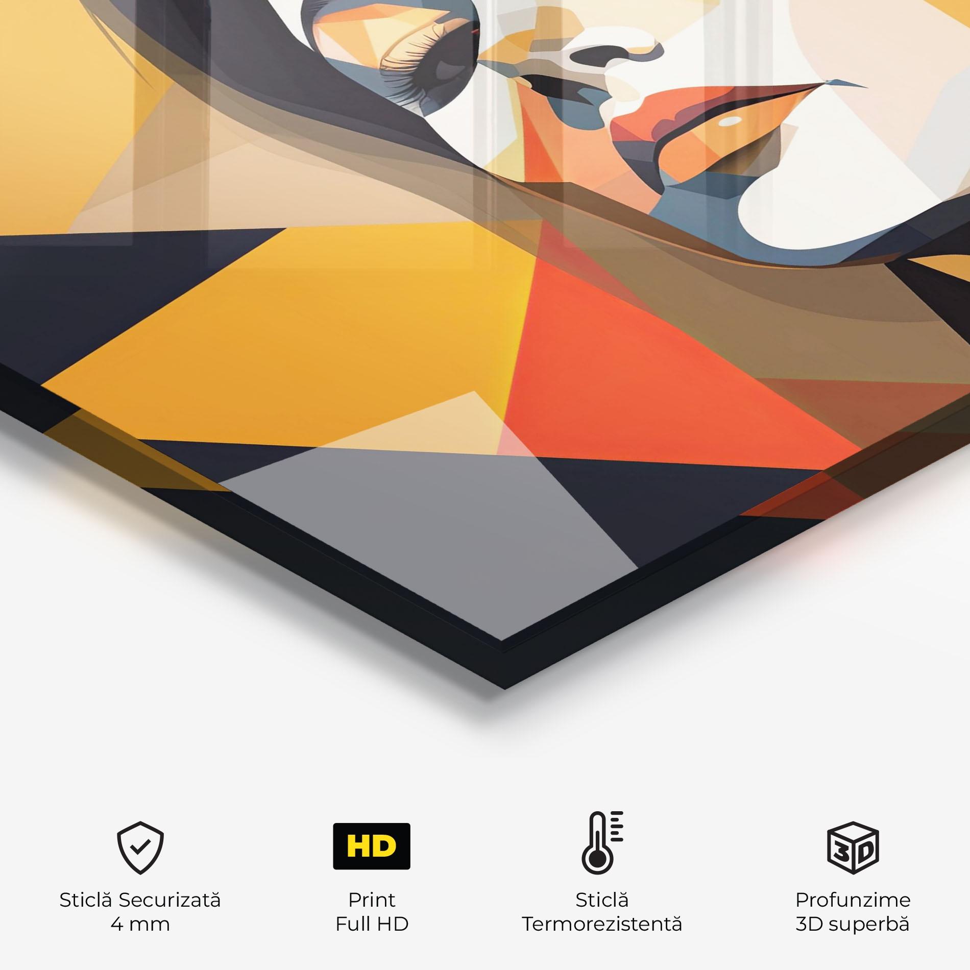 Panou Sticla Bucatarie Modern Orange Makeup mockup 2