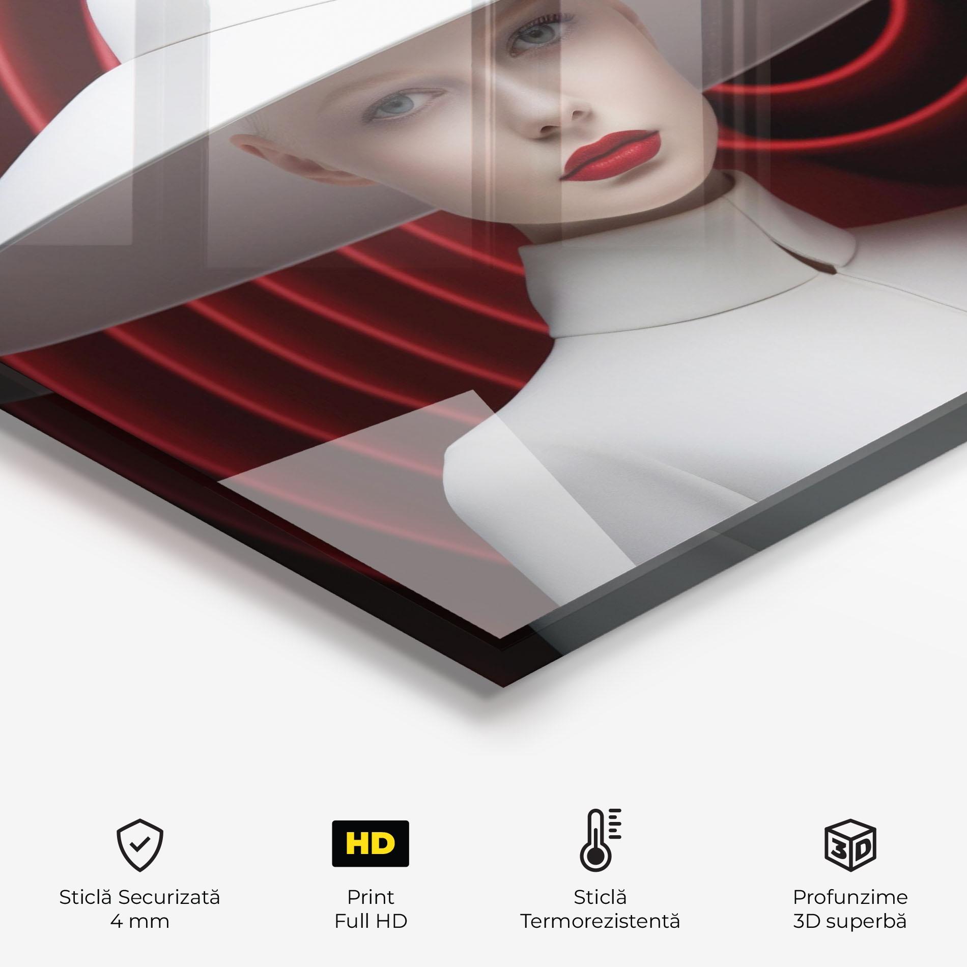 Panou Sticla Bucatarie White Hat Women mockup 2