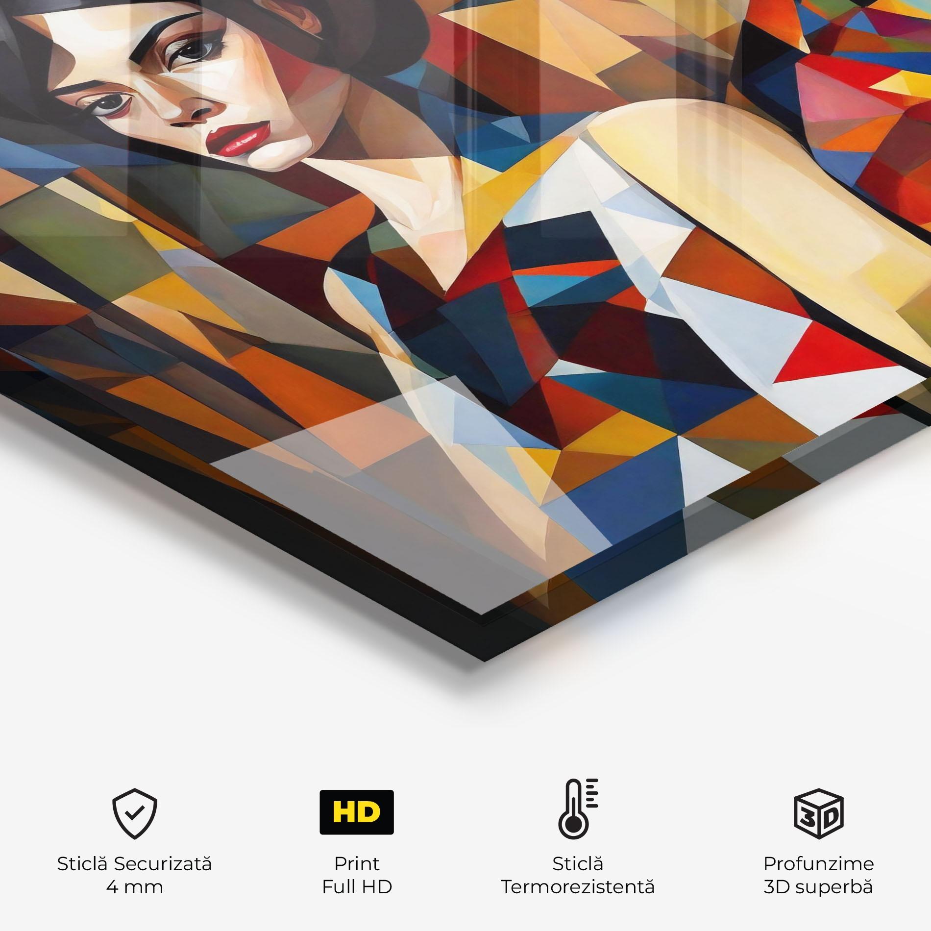 Panou Sticla Bucatarie Young Abstract Women mockup 2