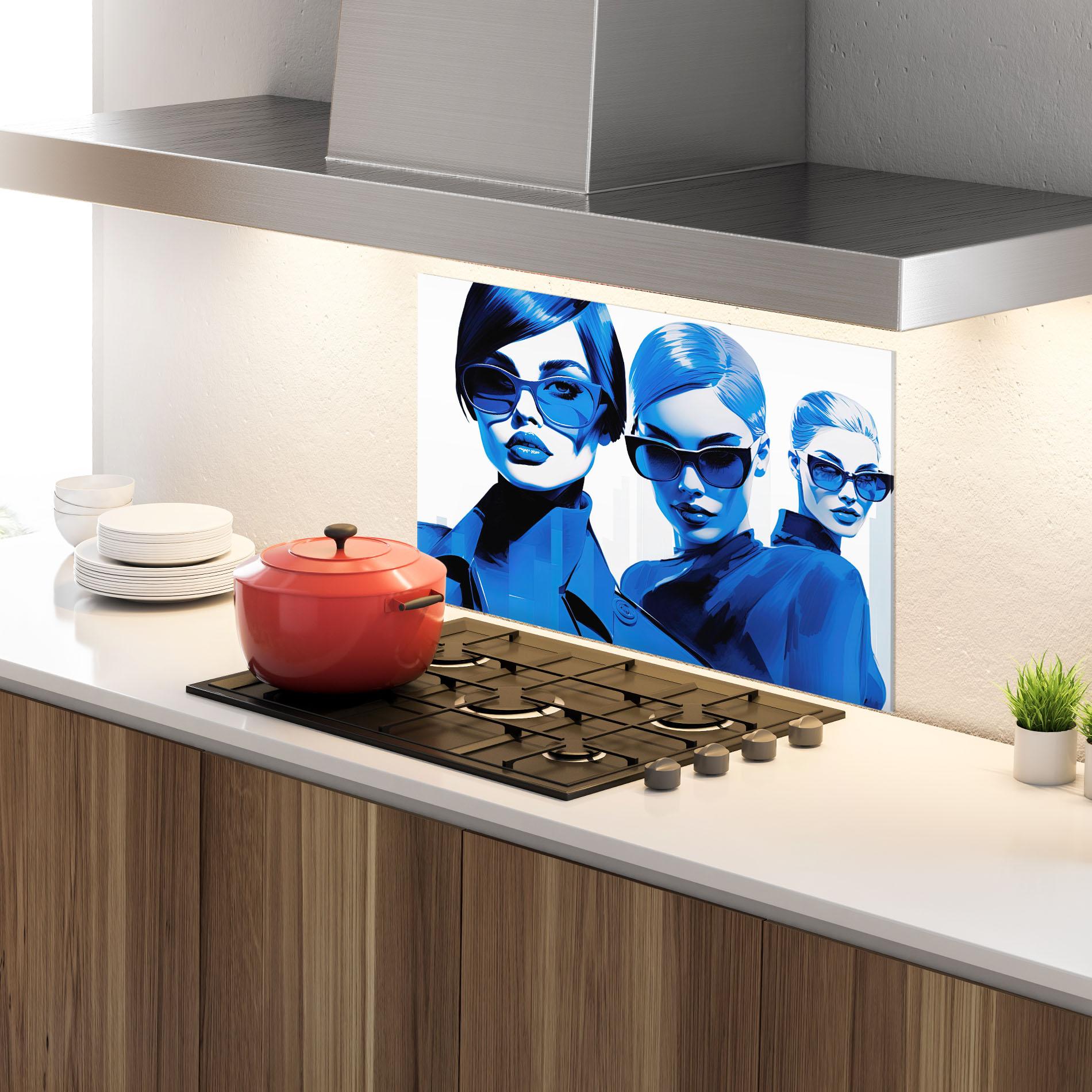 Panou Sticla Bucatarie 3 Blue Women mockup 4