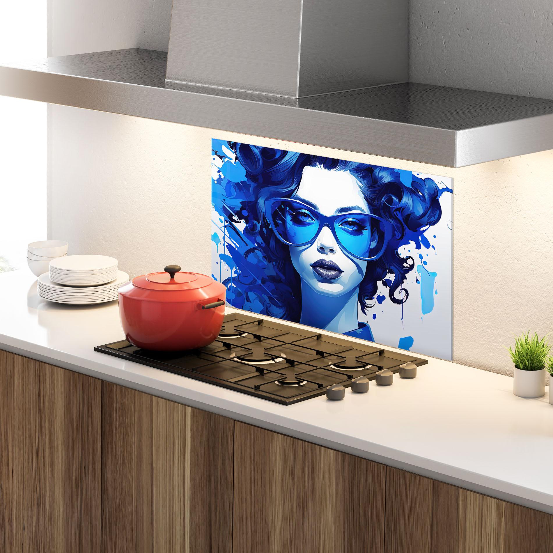 Panou Sticla Bucatarie Big Blue Glasses mockup 4