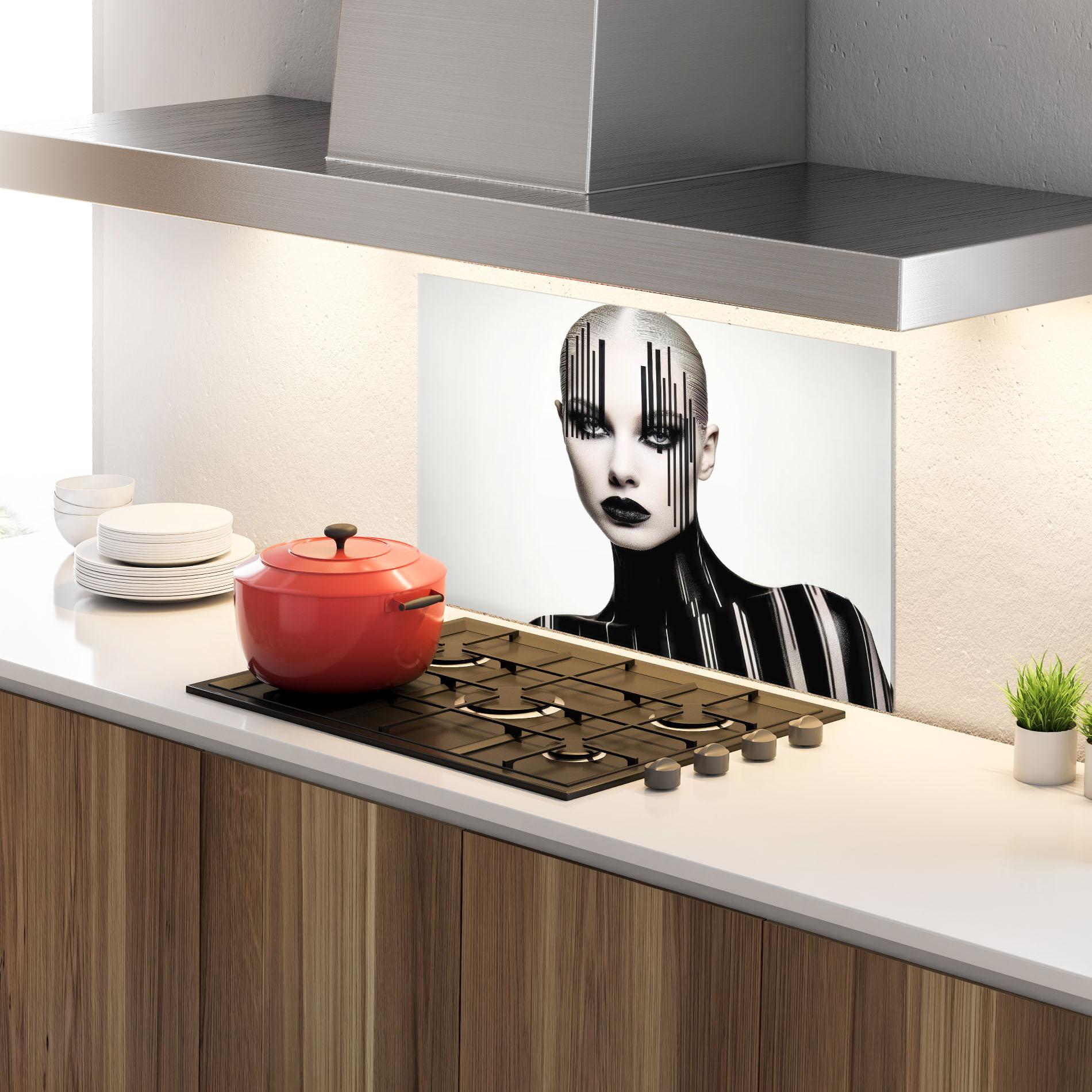 Panou Sticla Bucatarie Black Lips And Outfit mockup 4