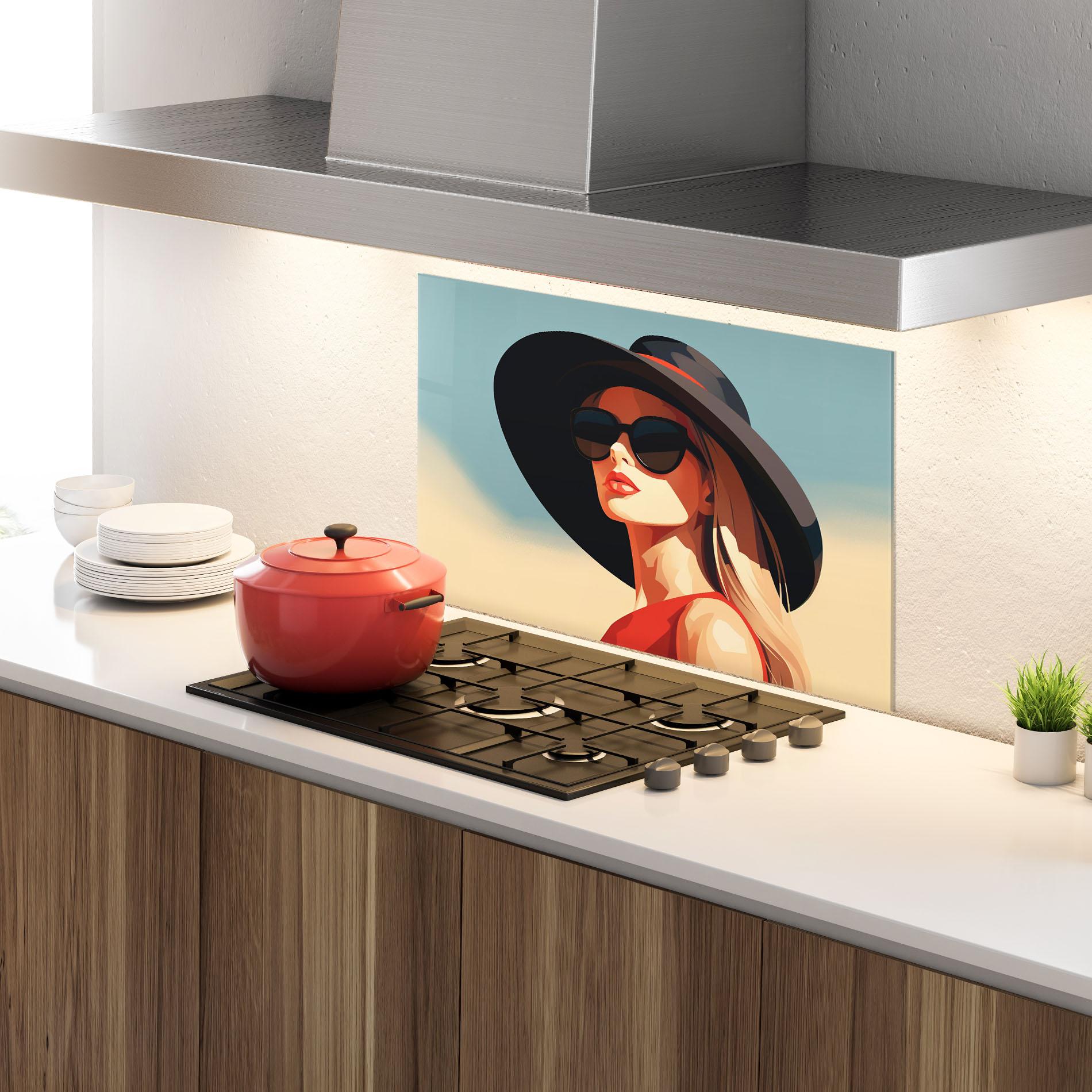 Panou Sticla Bucatarie Caucasian Glamor Model mockup 4