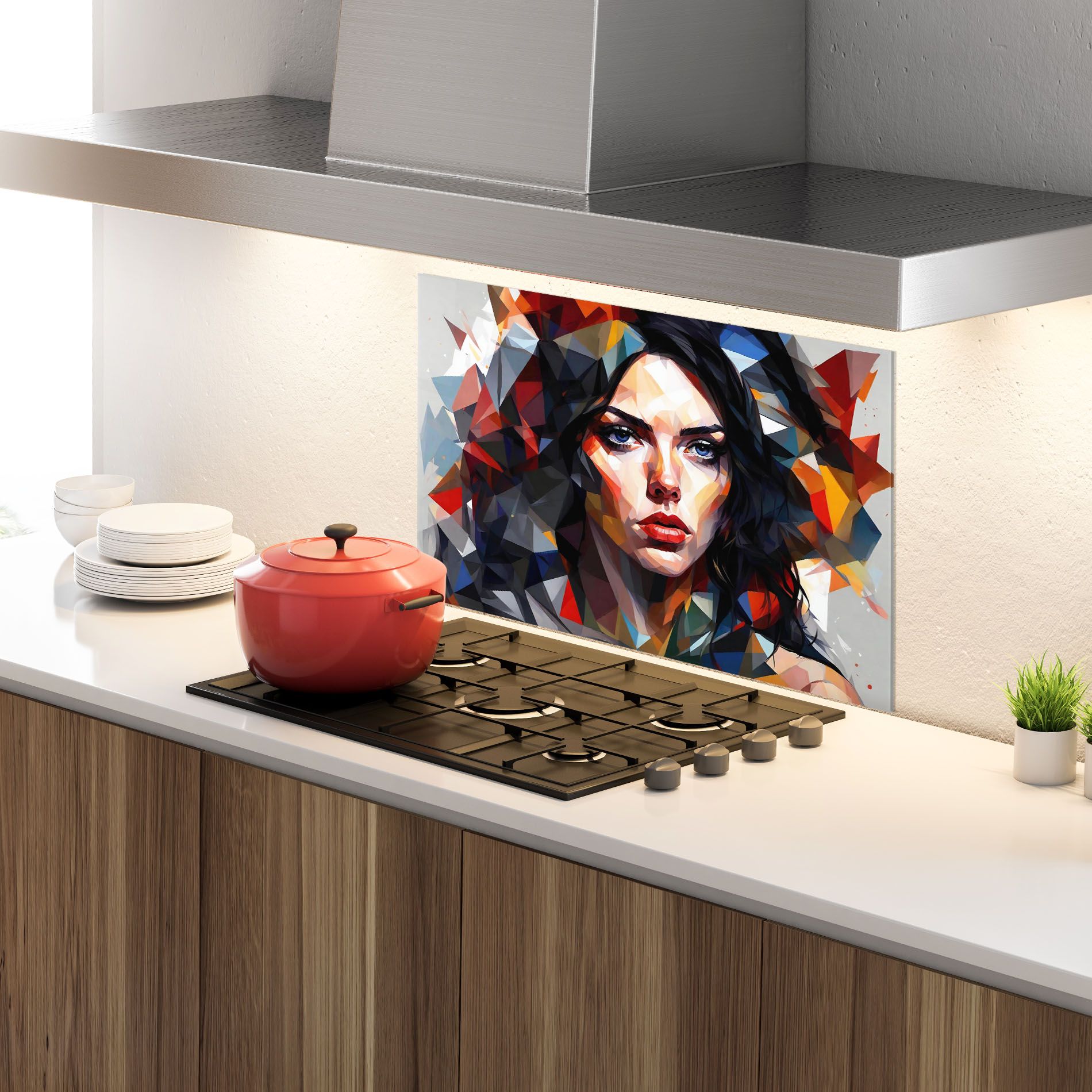 Colorful Polygonal Woman mockup 4