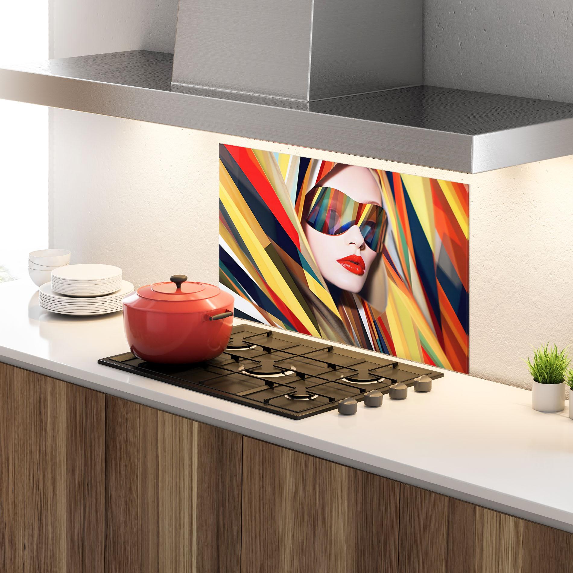 Panou Sticla Bucatarie Colorful Sunglasses mockup 4