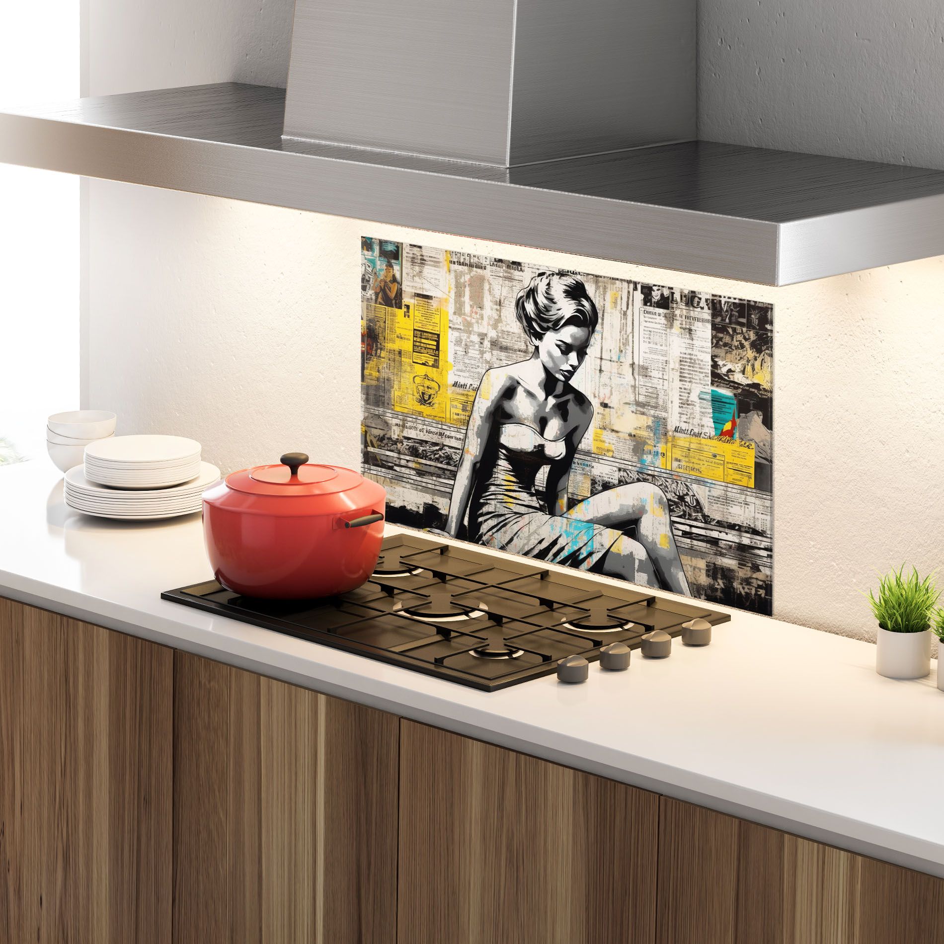 Newspaper Painting Girl mockup 4