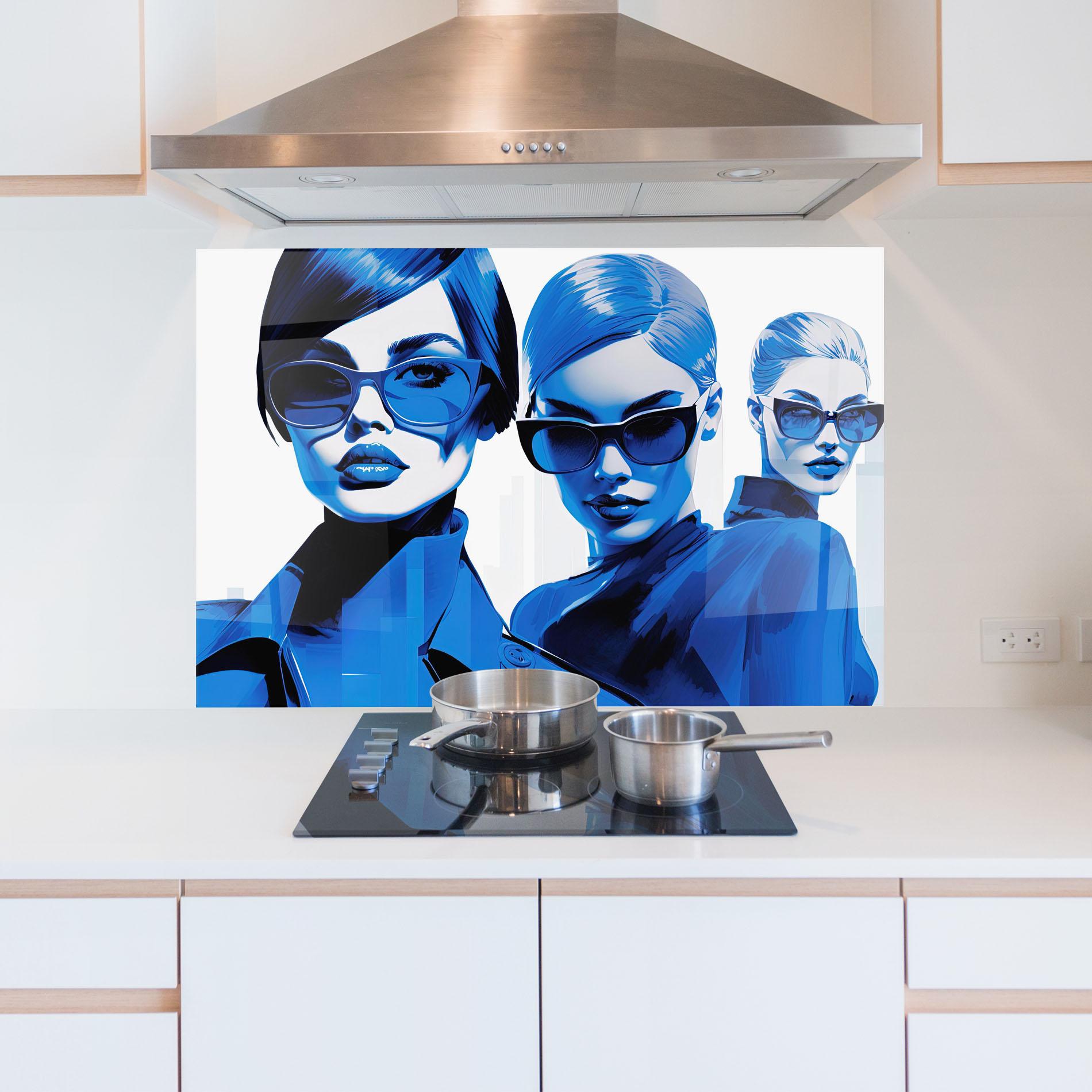 Panou Sticla Bucatarie 3 Blue Women mockup 5