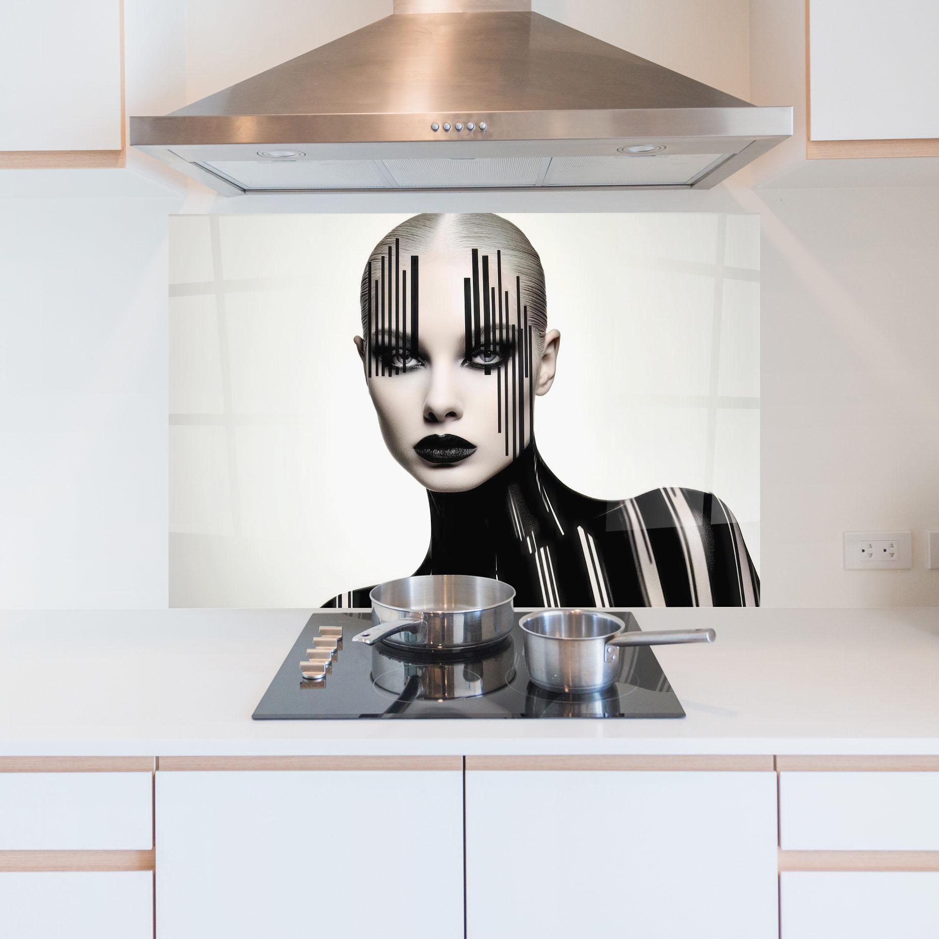 Panou Sticla Bucatarie Black Lips And Outfit mockup 5