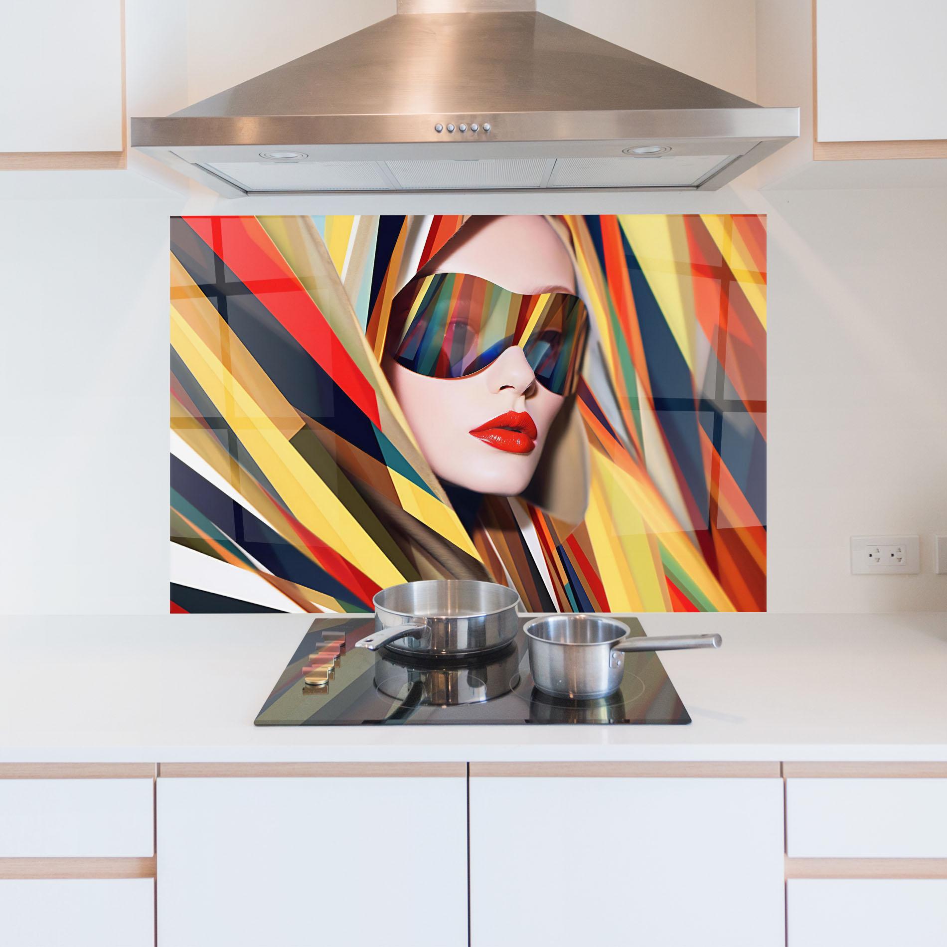 Panou Sticla Bucatarie Colorful Sunglasses mockup 5